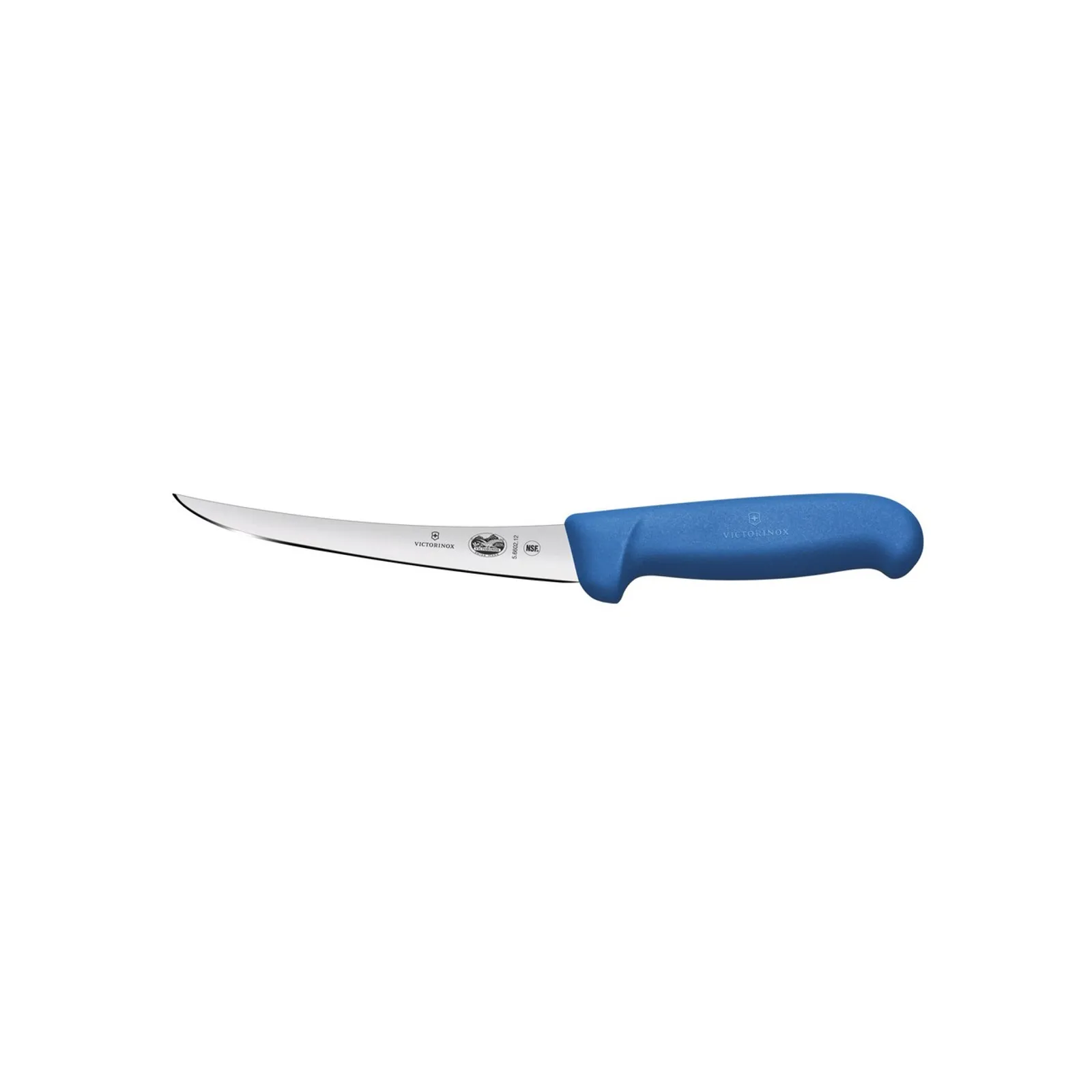 Victorinox 5.6602.12 - Boning Knife, 12cm Curved, Narrow Blade, Fibrox - Blue