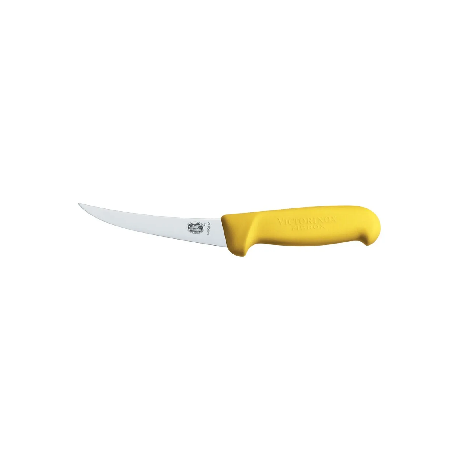 Victorinox 5.6608.12 - Boning Knife, 12cm Curved, Narrow Blade, Fibrox - Yellow