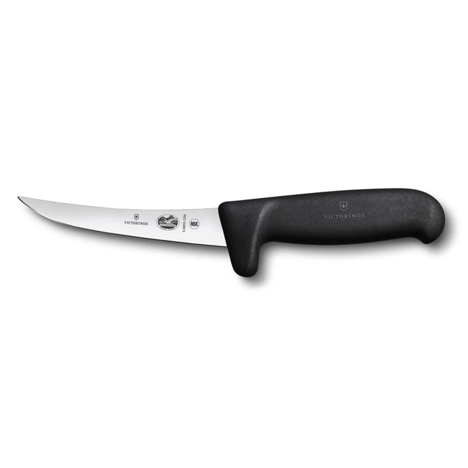 Victorinox 5.6603.12M - Boning Knife, 2cm Curved, Safety Grip, Narrow Blade, Fibrox Black