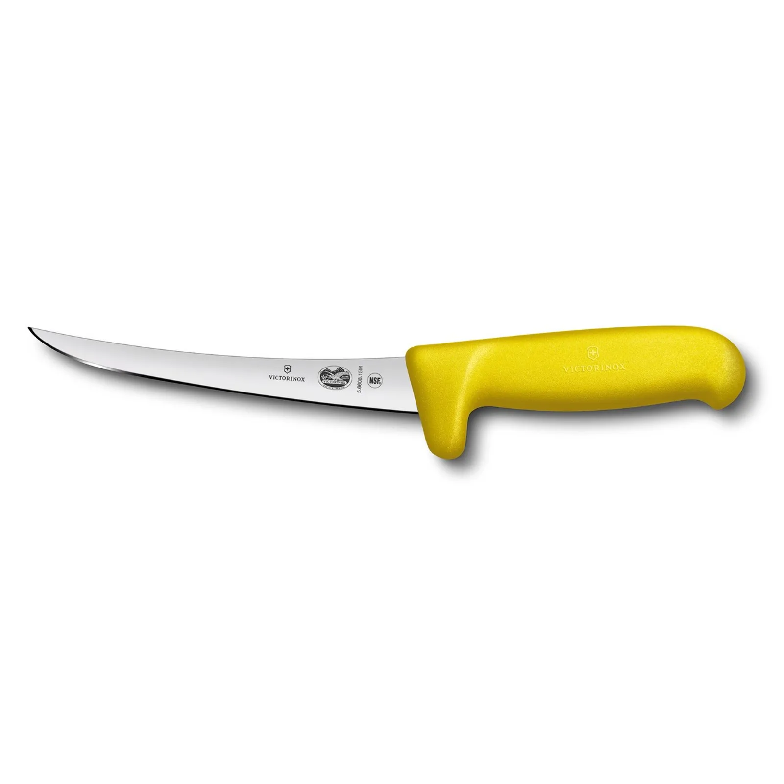 Victorinox 5.6608.15M - Boning Knife, 15cm Curved, Safety Grip, Fibrox - Yellow