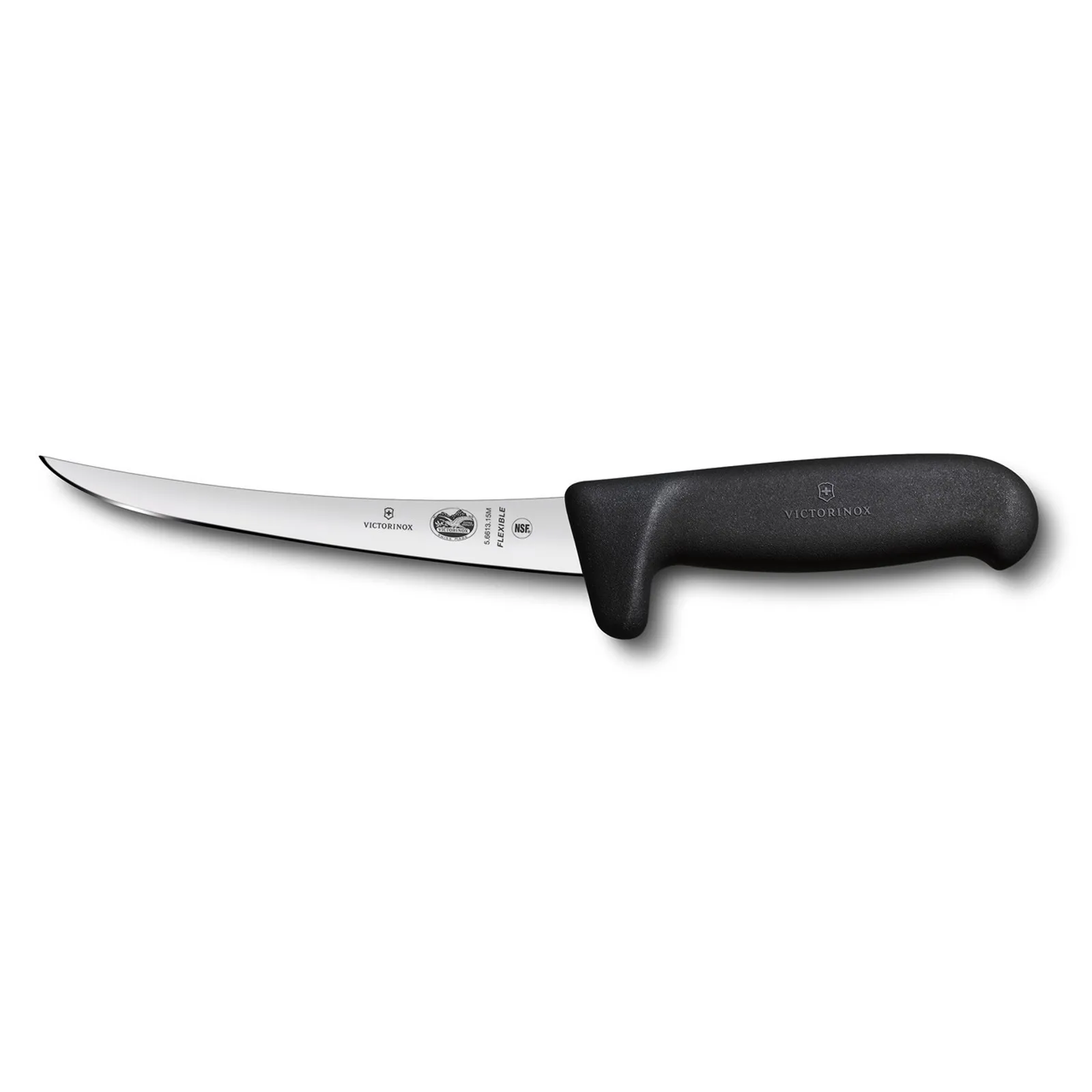 Victorinox 5.6613.15M - Boning Knife, 15cm Curved, Safety Grip, Fibrox Black