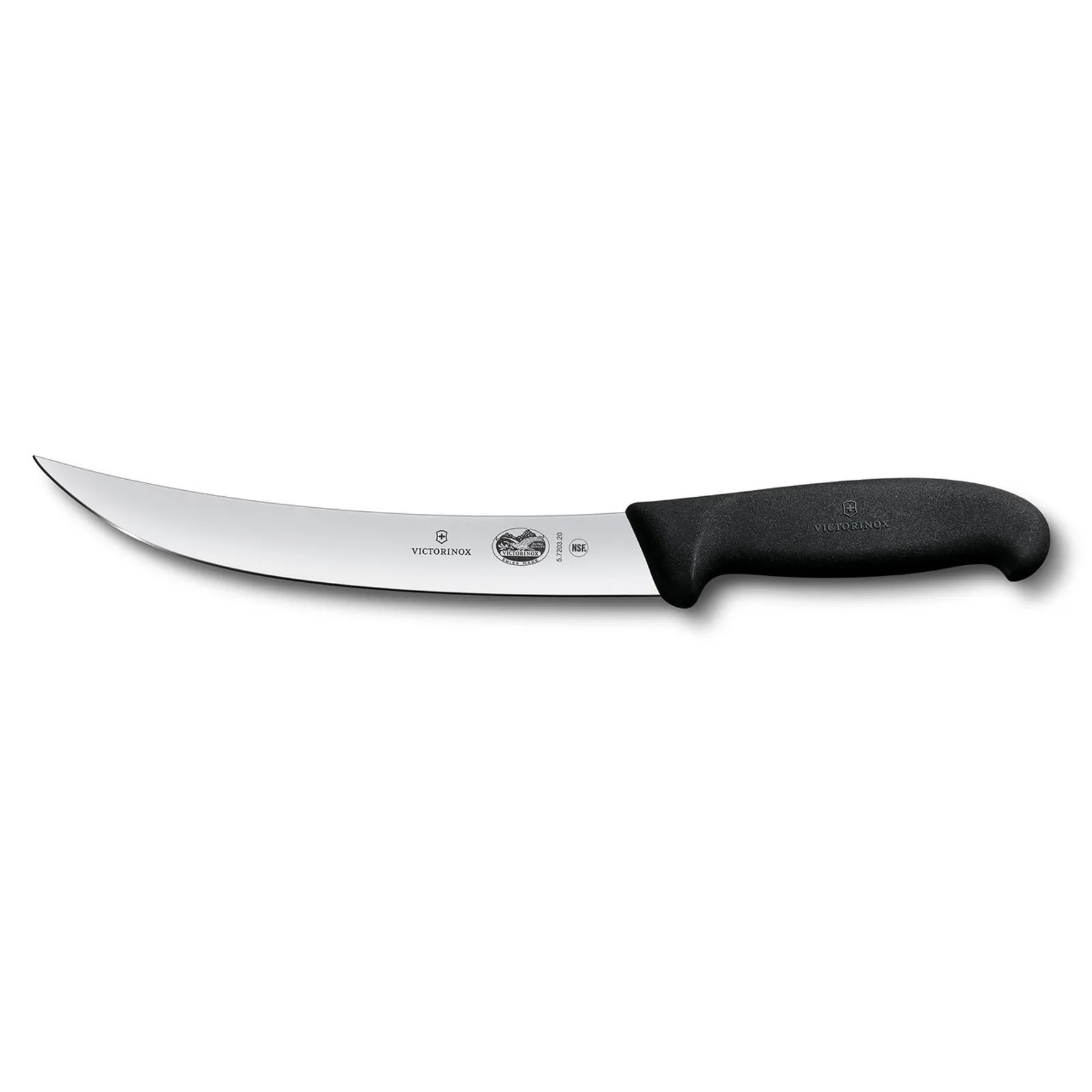 Victorinox 5.7203.20 - Breaking Knife, 20cm Curved, Narrow Blade, Fibrox - Black