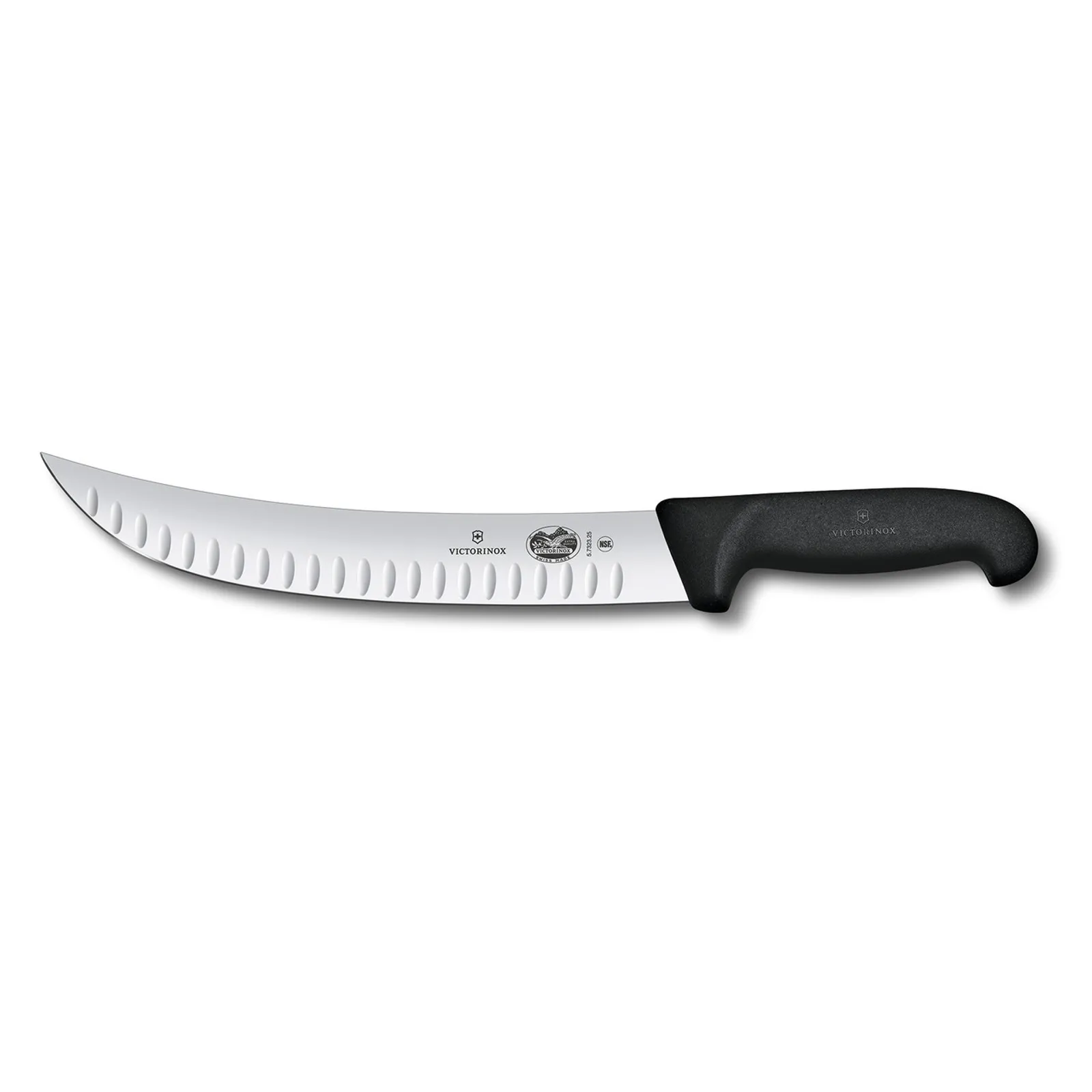 Victorinox 5.7323.25 - Brisket Knife, 25cm Curved Wide Blade, Fibrox - Black