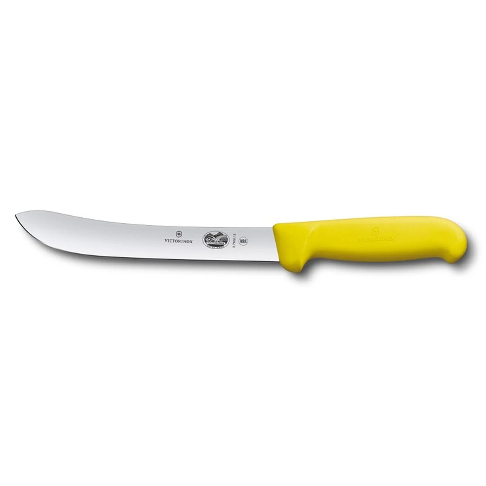 Victorinox 5.7608.18 - Butchers Knife, 18cm Heavy Stiff Blade, Fibrox - Yellow