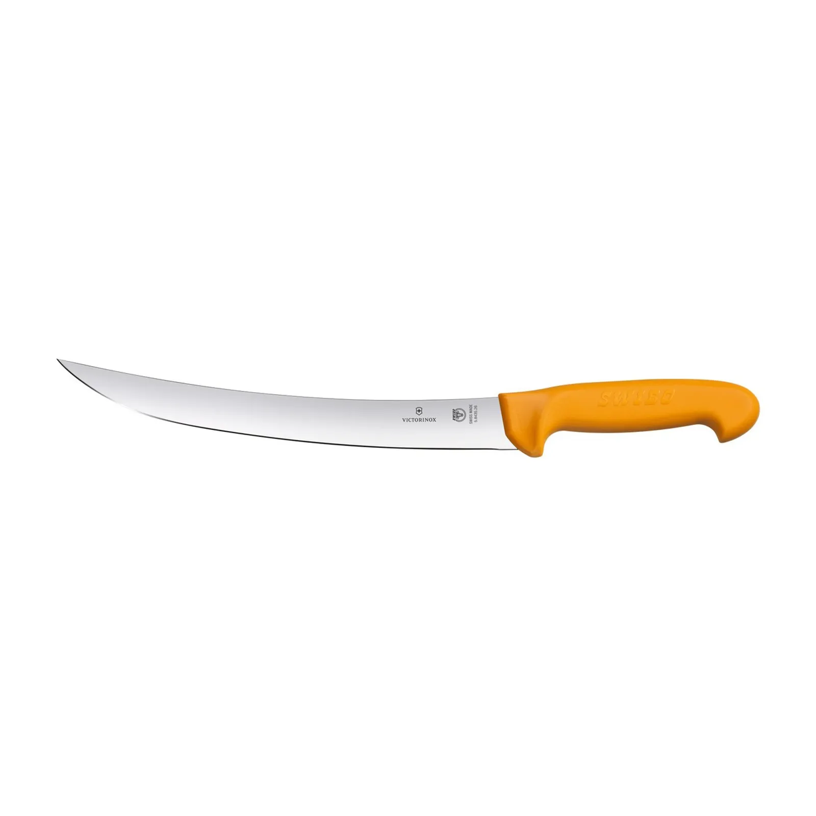 Victorinox 5.8435.22 - Swibo Butchers Knife, 22cm Curved Stiff Blade - Yellow