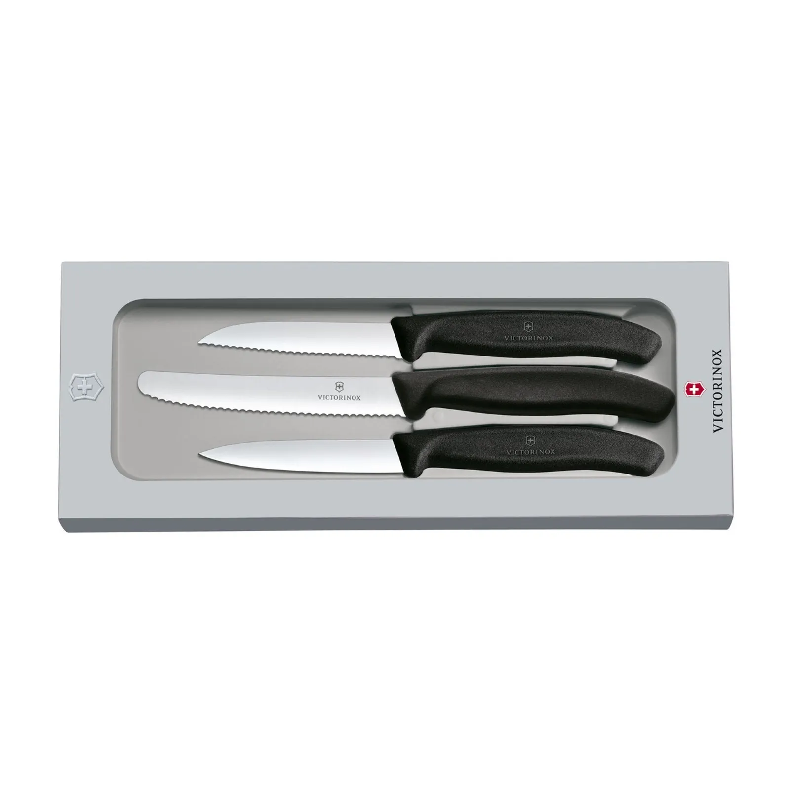 Victorinox 6.7113.3G - Paring Knife Set, Classic 3 pc, Gift Boxed - Black