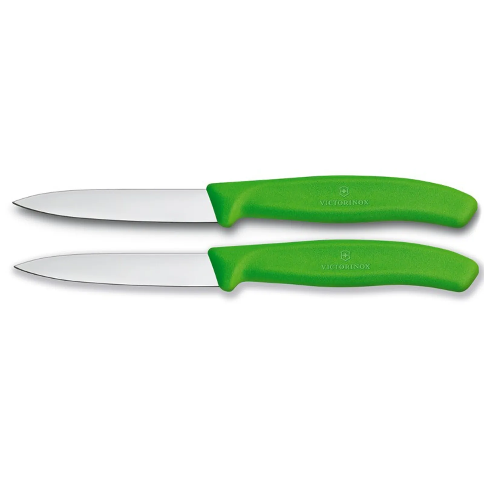 Victorinox 6.7606.L114B - Paring Knife, 8 cm Pointed Blade, 2 pc Set, Classic, Green