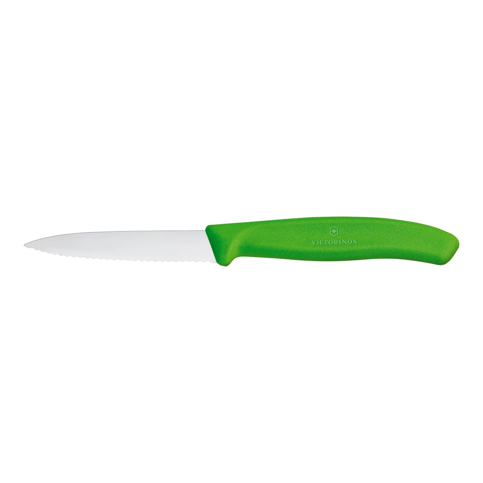 Victorinox 6.7636.L114 - Paring Knife, 8 cm Pointed Tip, Wavy Edge, Classic, Green