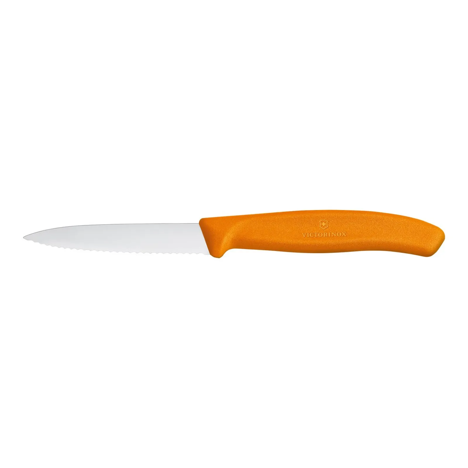 Victorinox 6.7636.L119 - Paring Knife, 8 cm Pointed Tip, Wavy Edge, Classic, Orange