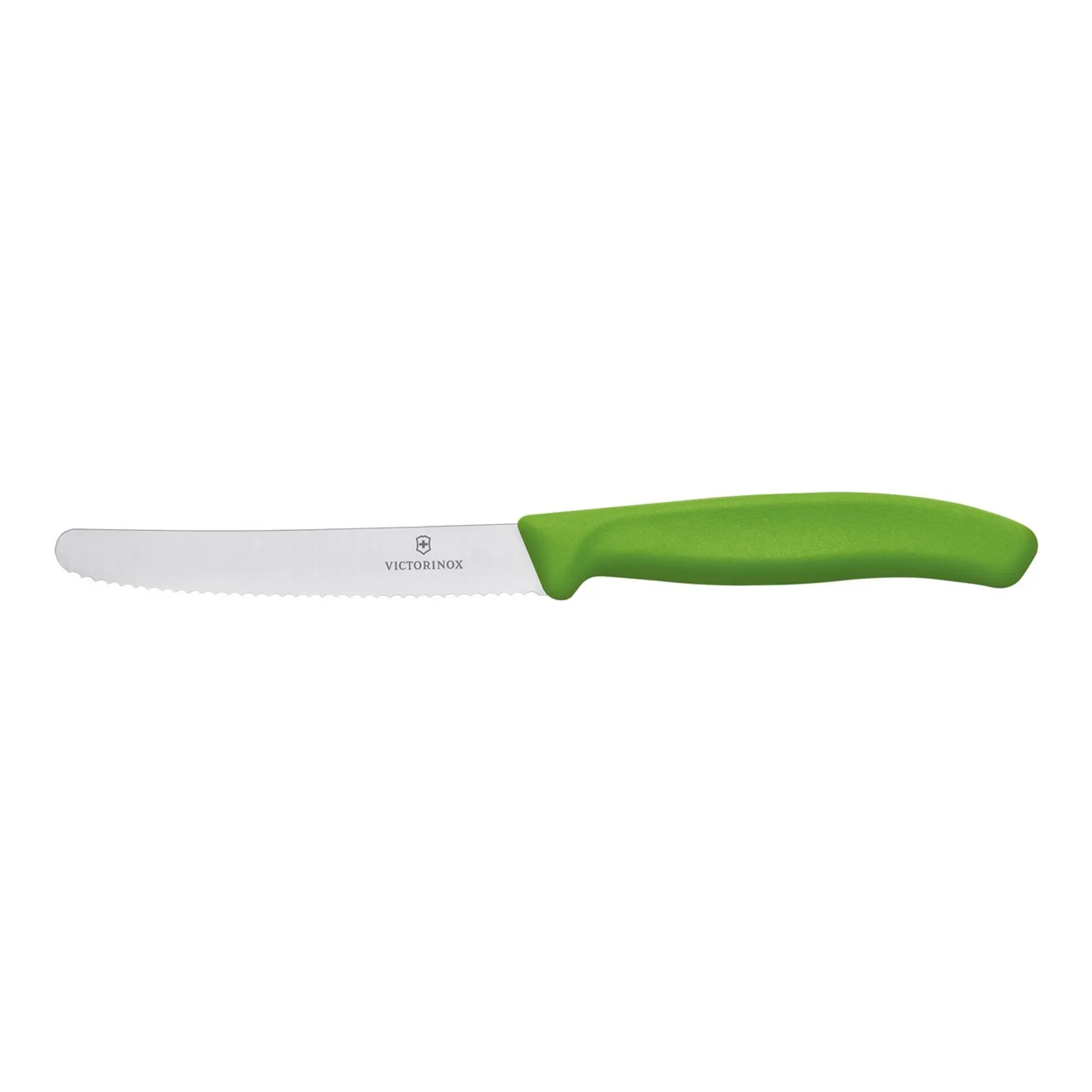 Victorinox 6.7834.2C1 - Steak & Tomato Knife, 11cm Round Tip, Wavy Edge, 2 pc Set Green