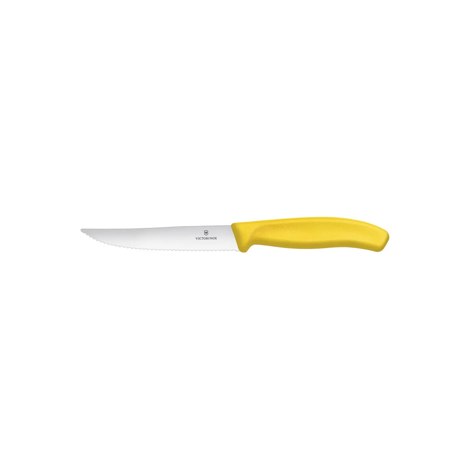 Victorinox 6.7936.12L8 - Steak & Pizza Knife 12cm, Wavy Edge, Classic, Yellow