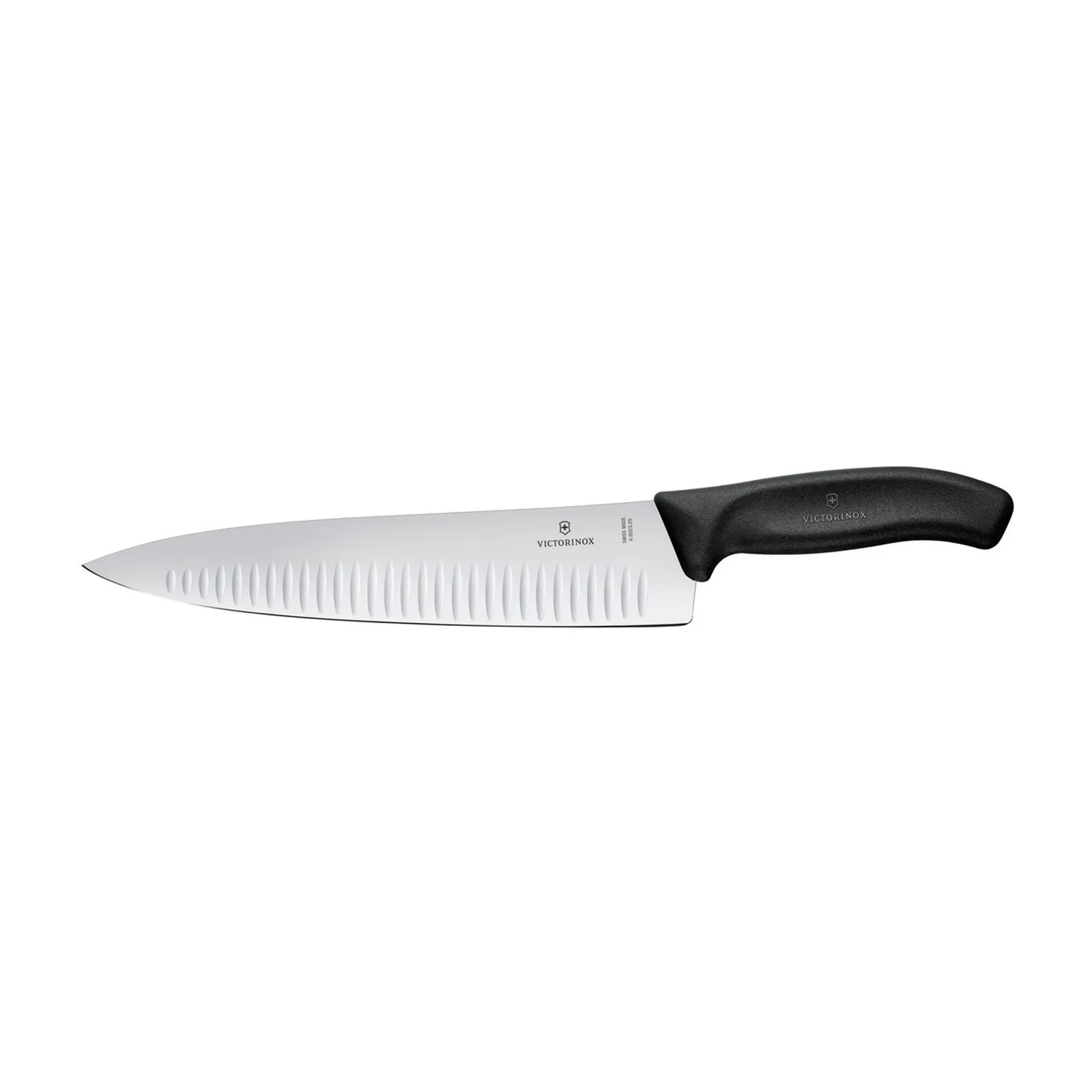 Victorinox 6.8023.25G - Cooks-Carving Knife, 25cm, Fluted Blade, Black, Gift Boxed