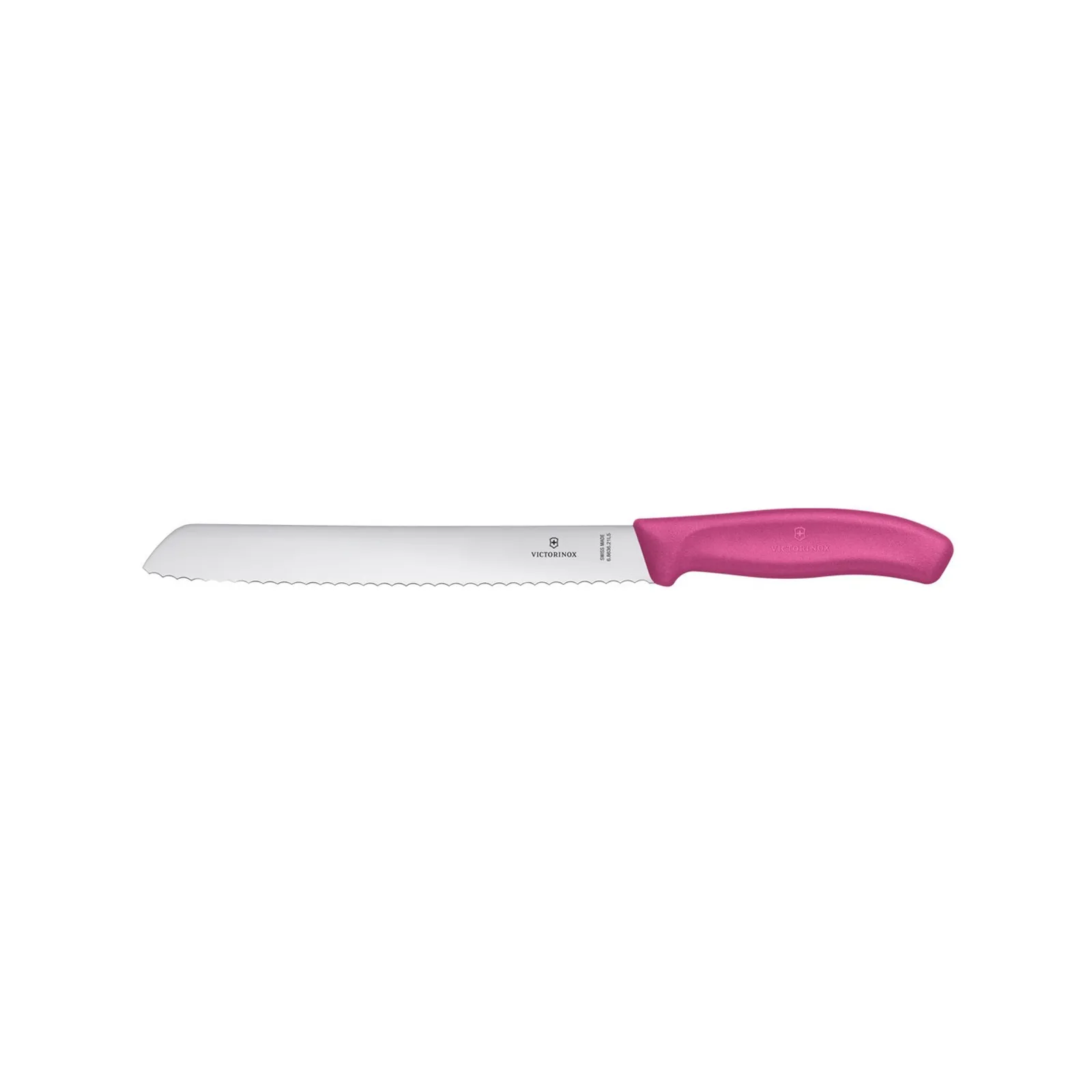 Victorinox 6.8636.21L5B - Bread Knife, 21cm, Wavy Edge Blade, Classic, Pink, Blister