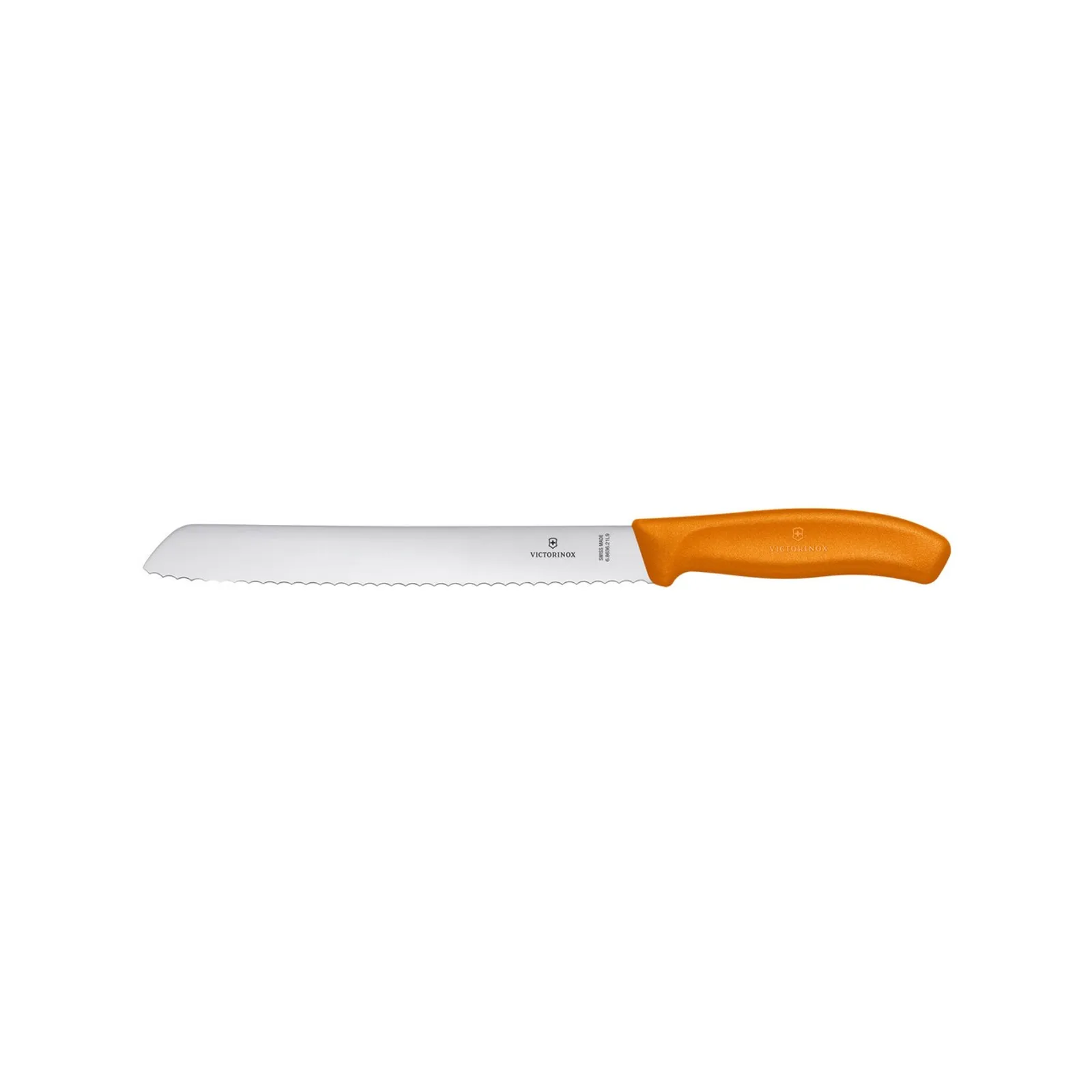 Victorinox 6.8636.21L9B - Bread Knife, 21cm, Wavy Edge Blade, Classic, Orange, Blister