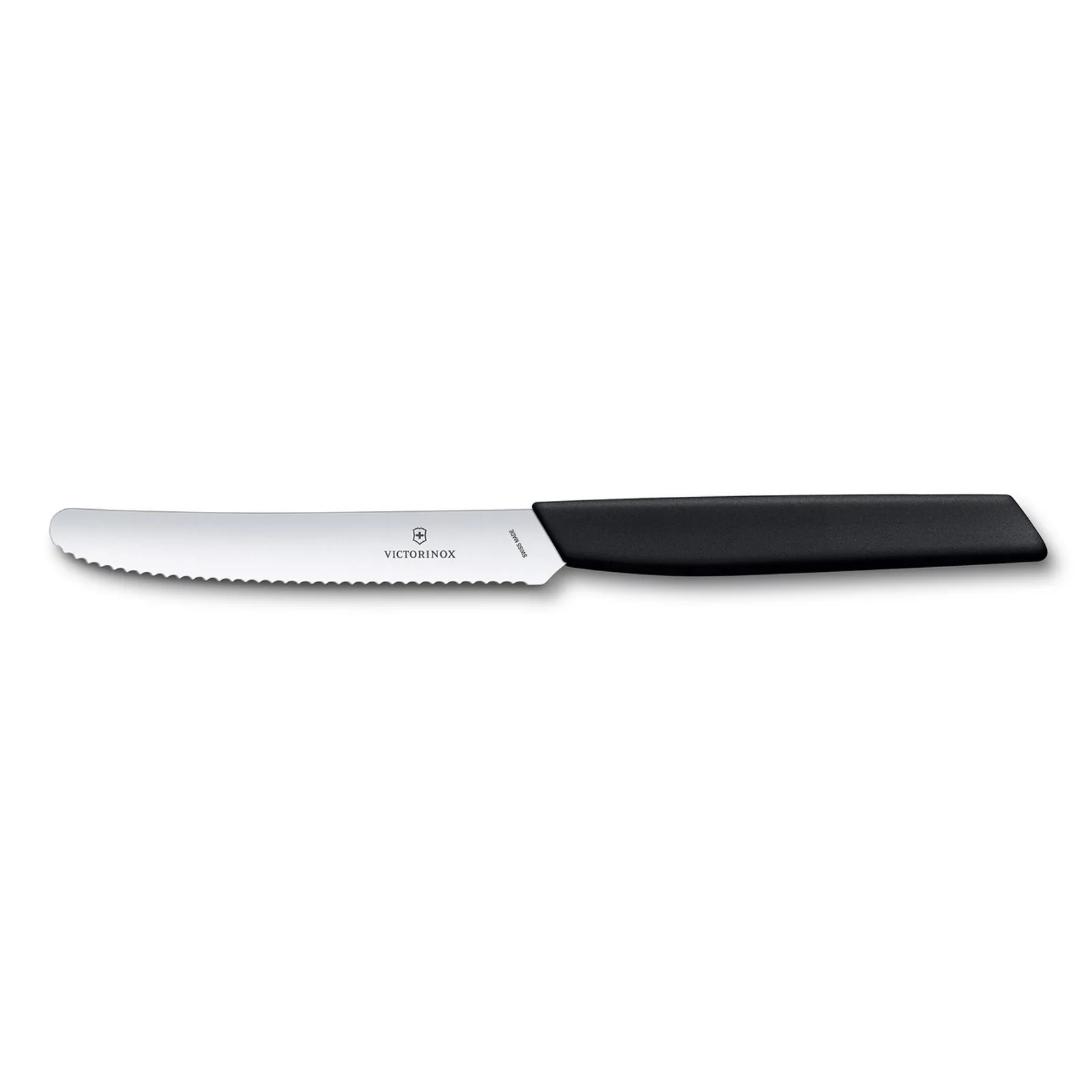 Victorinox 6.9003.11W - Swiss Modern Tomato & Table Knife, Wavy edge, 11cm, Black