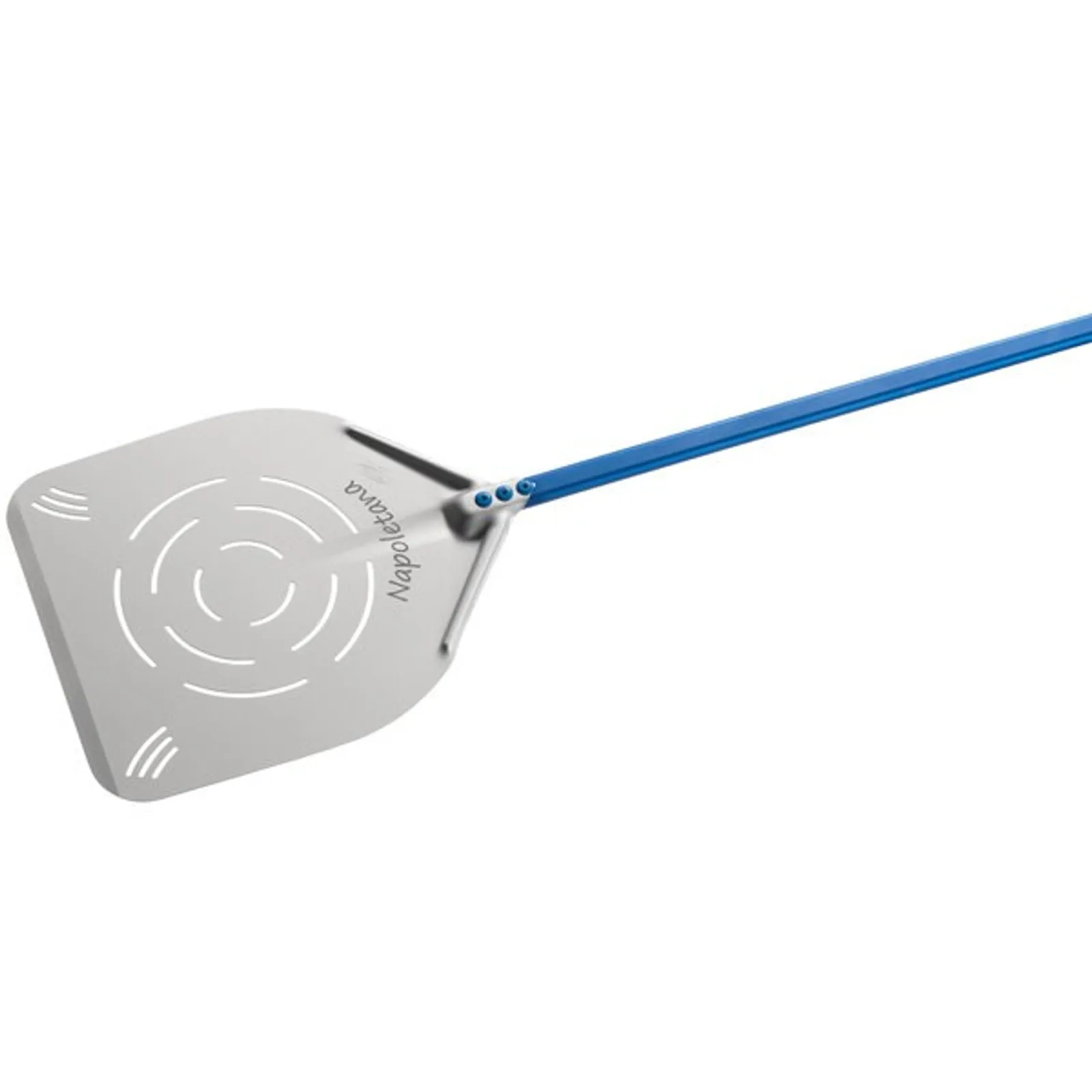 GI Metal AN-32RF - Napoletana 33cm Anodized Aluminum Perforated Pizza Peel with 150cm Handle