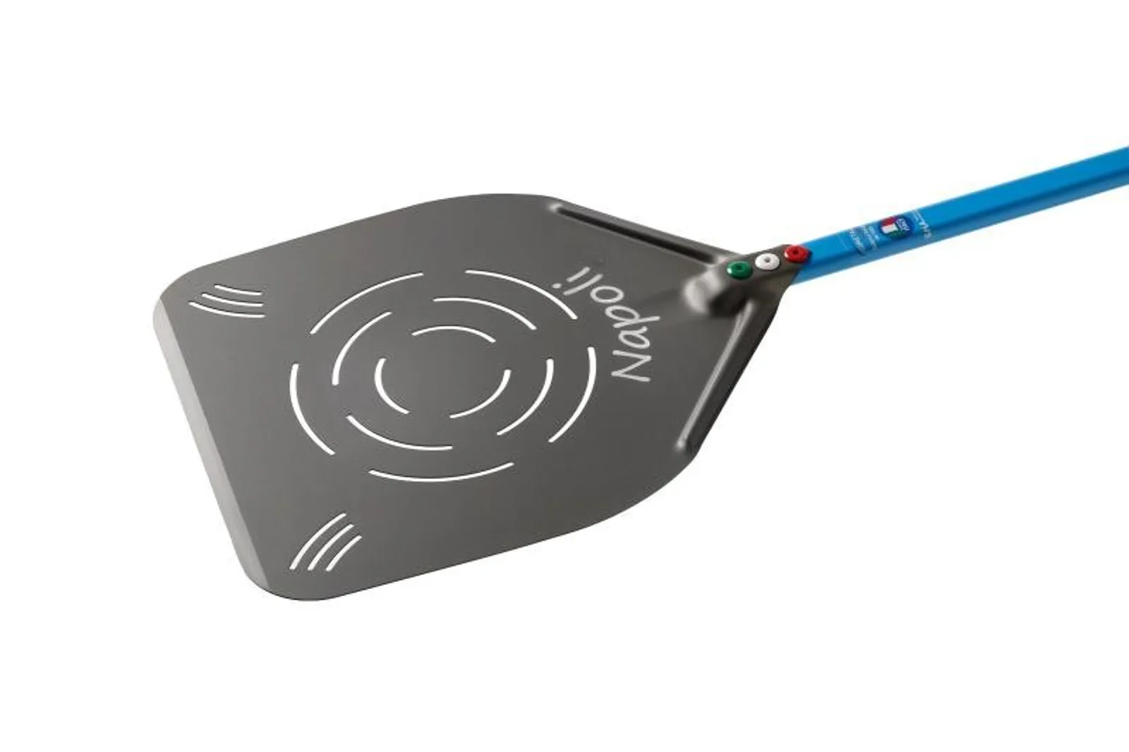 GI Metal ANE-37RF - Napoli 36cm Anodized Aluminum Perforated Pizza Peel with 150cm Handle