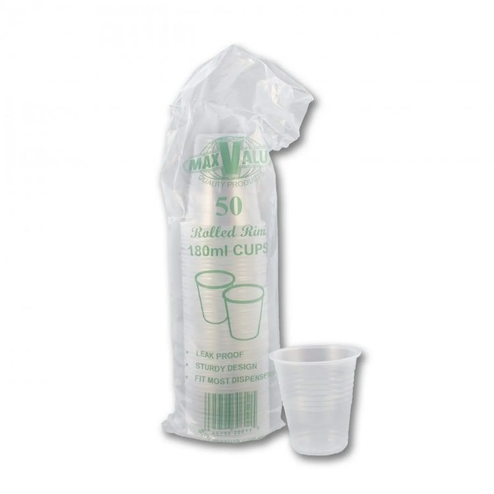 MaxValu CUP6CL - Clear 180ml (6 oz) Cup Rolled Rim - 1000 Cups