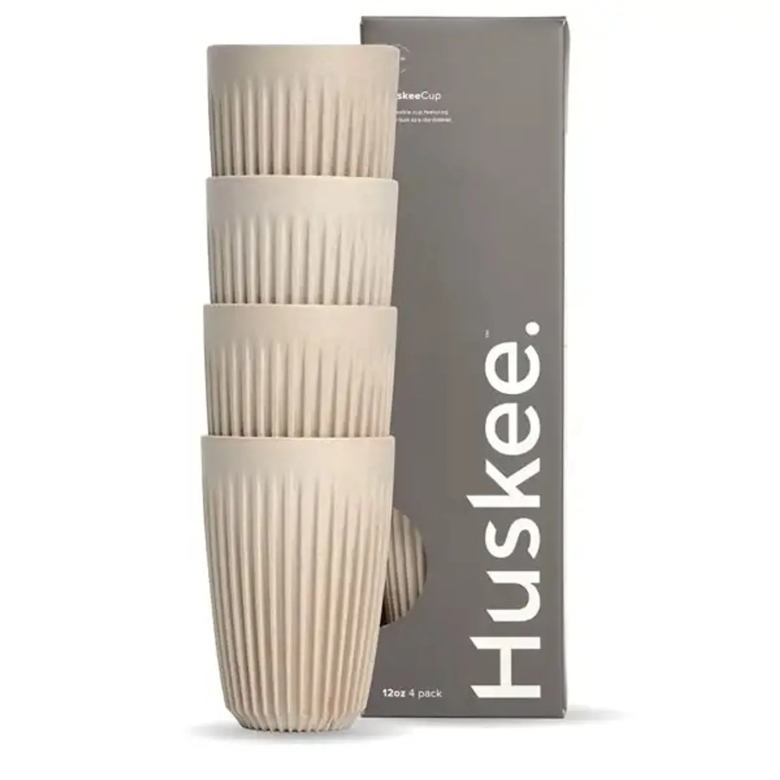 Biopak HC12N48-E - 12oz Natural HuskeeCup 4-Pack (Carton of 48)