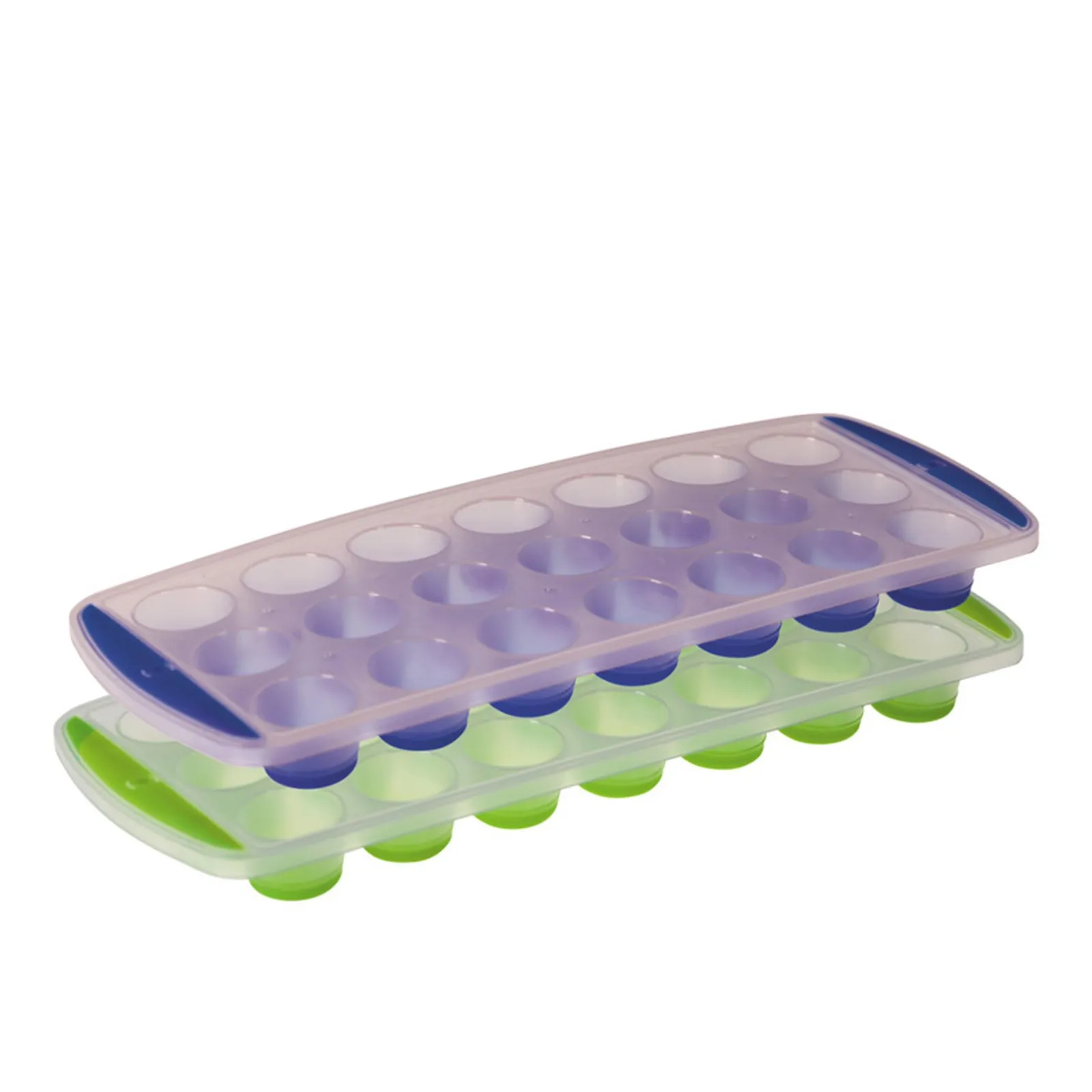 Avanti 12104 - 21 Round Cup Pop Release Ice Cube Tray, Blue / Green - Set of 2