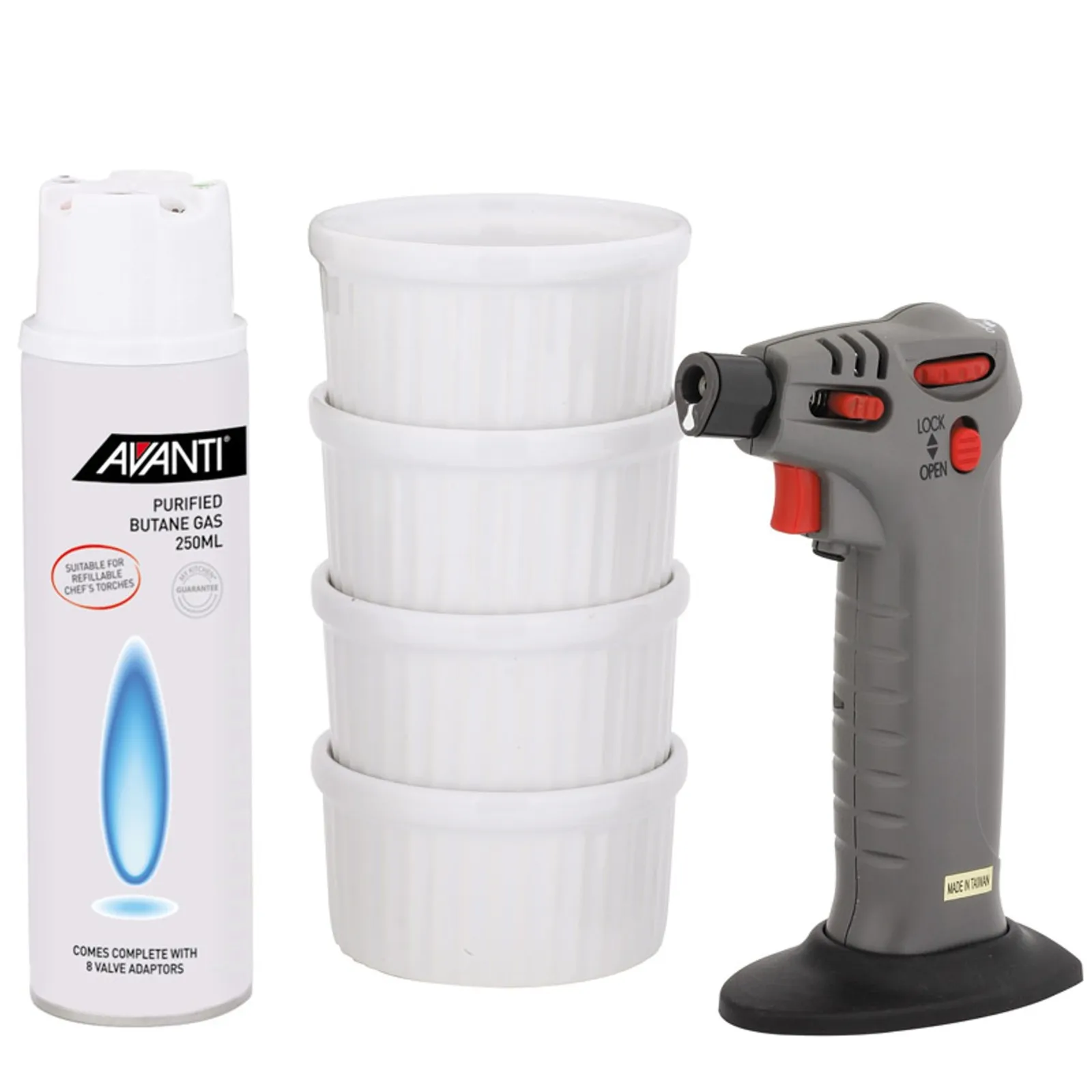 Avanti 12806 - Crème Brûlée Set - Torch, Gas and 4 Ramekins