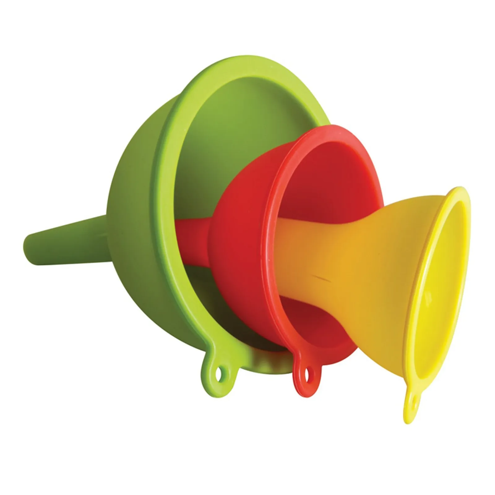 Avanti 13293 - Silicone Funnels - 3 Piece Set (Small - Yellow / Medium - Red / Large - Green)