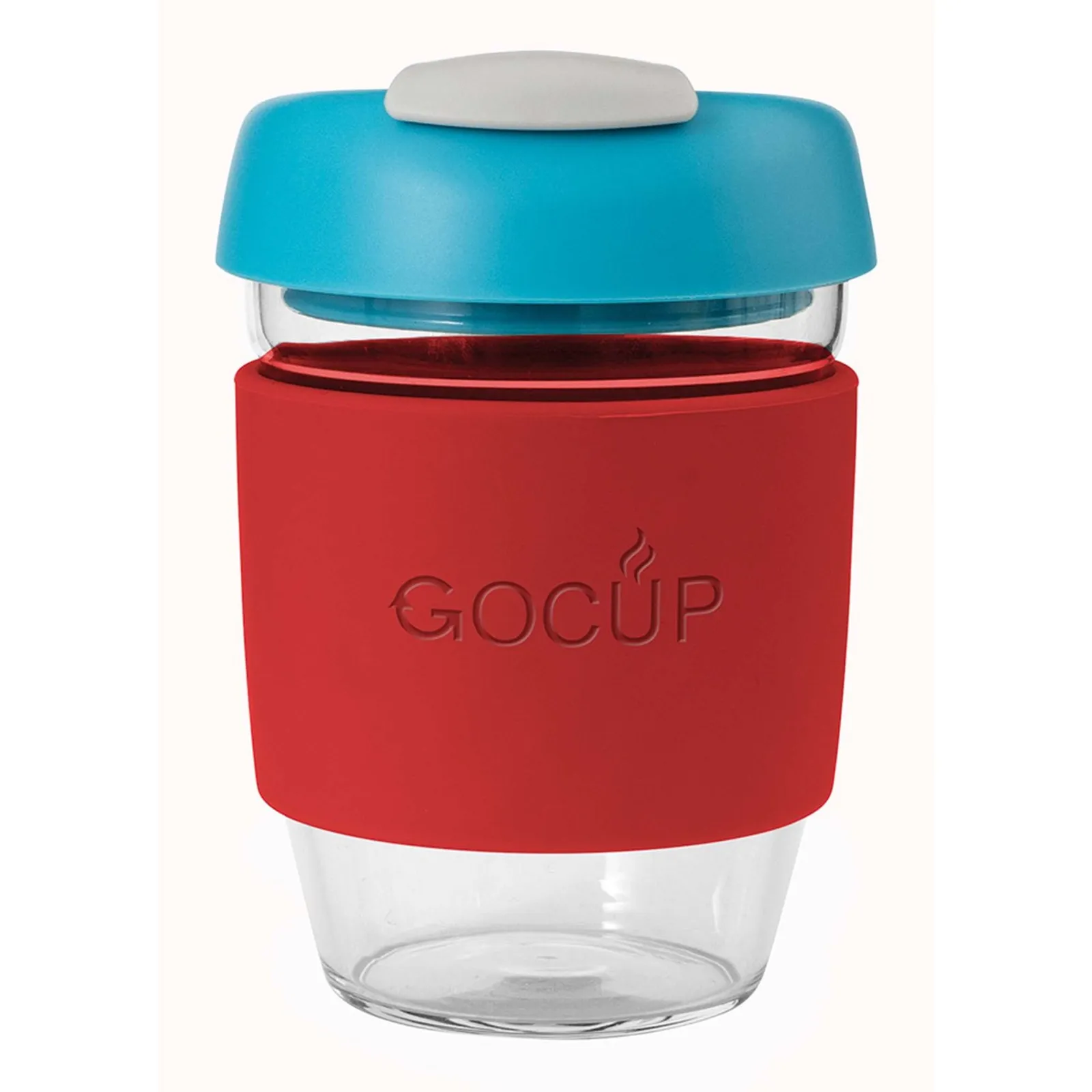 Avanti 13842 - Glass GoCup, 296ml/10oz - Red / Aqua / Grey