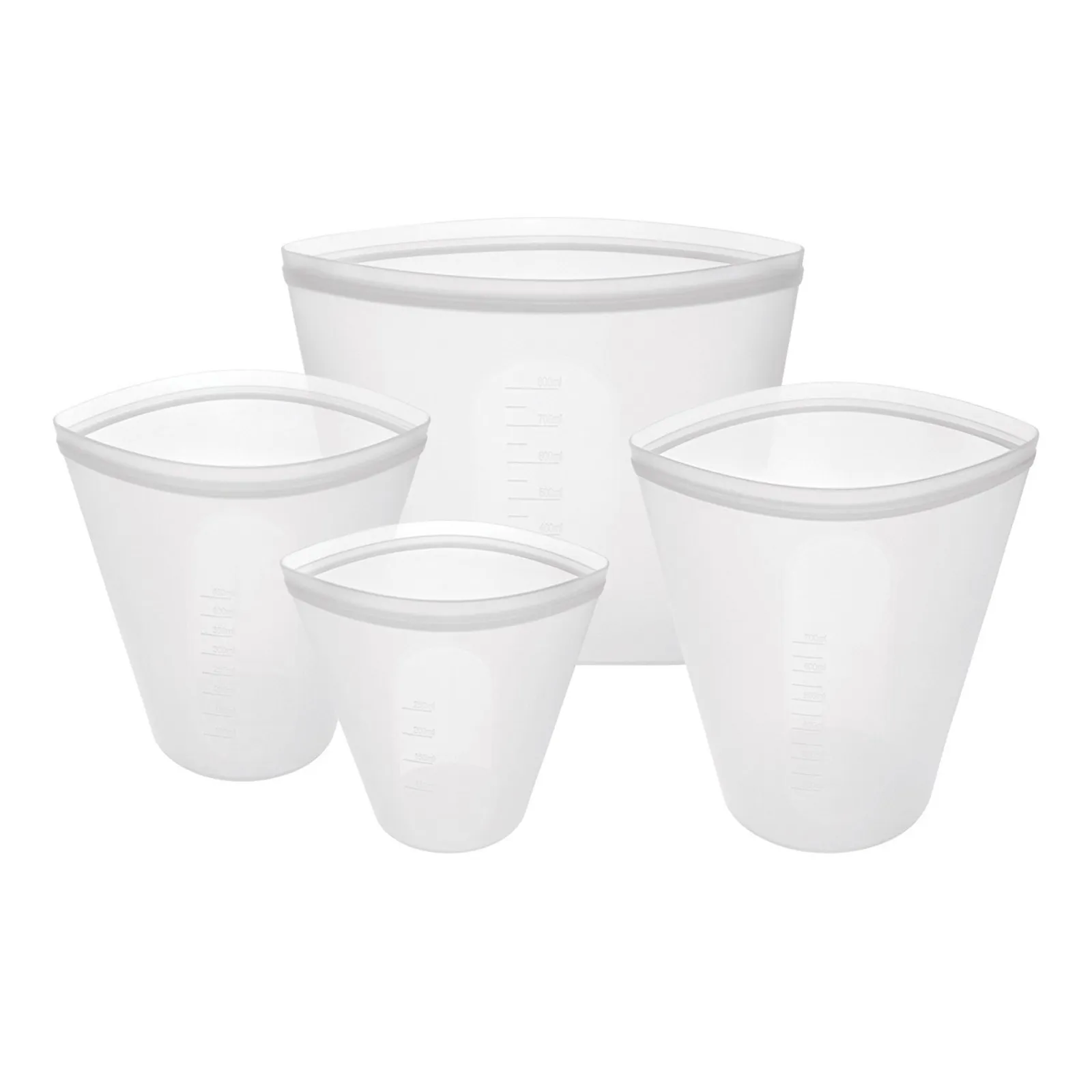 Avanti 14794 - Pinch & Lock Silicone Reusable Bags, Set of 4 - White