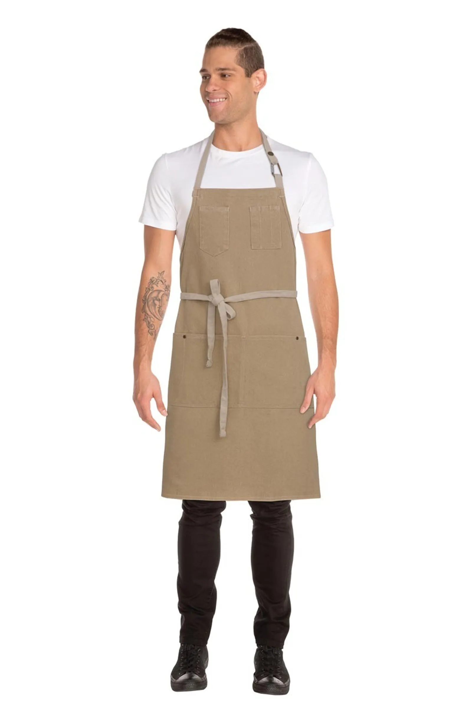Chef Works ABCD056-NAT Austin Bib Apron