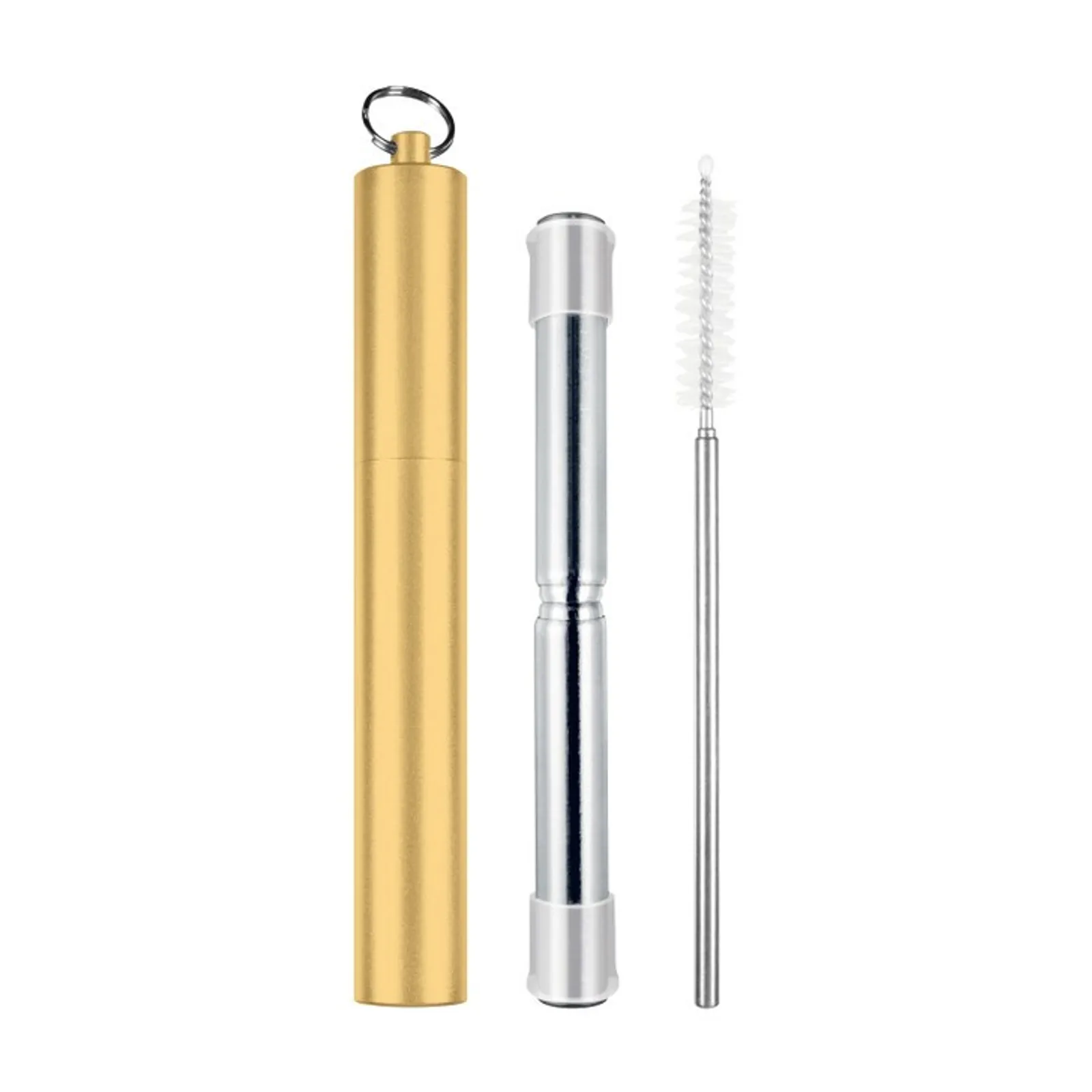 Avanti 14909 - Telescopic Travel Straw with Silicone Tips - Champagne