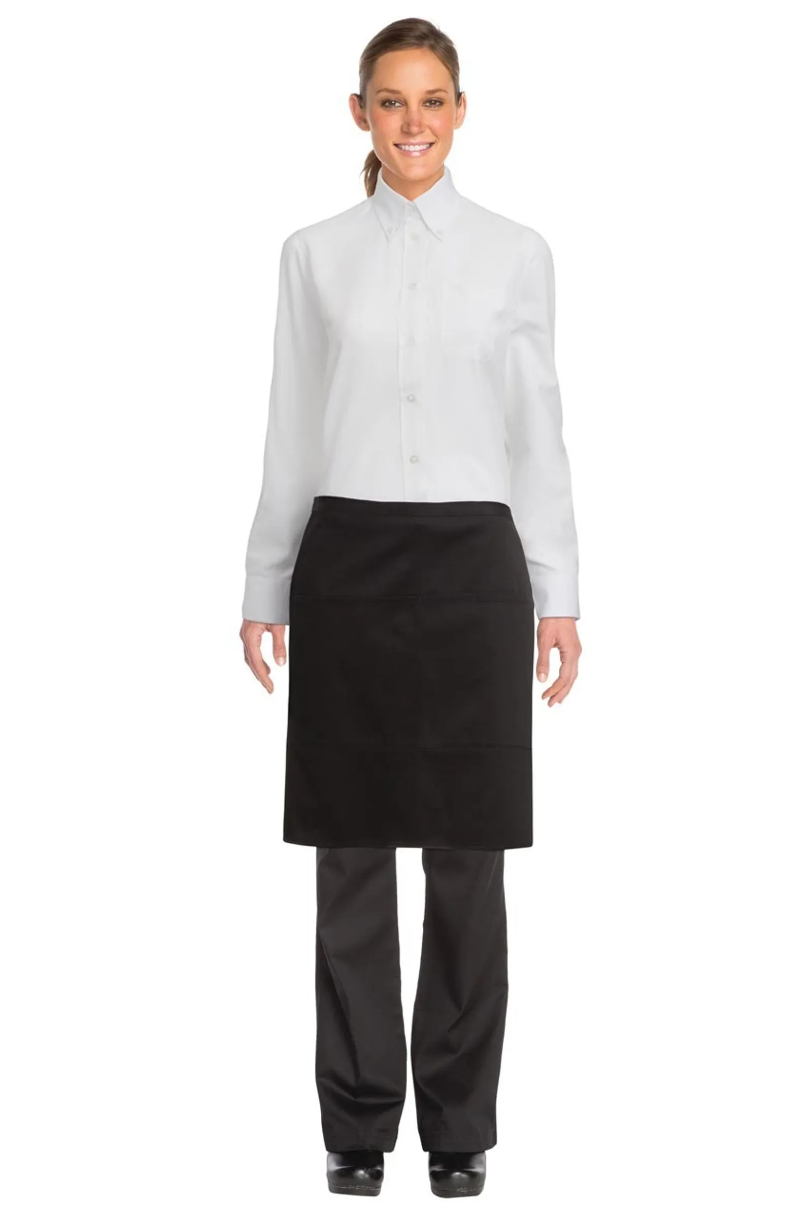 Chef Works F28-BLK Half Black Apron