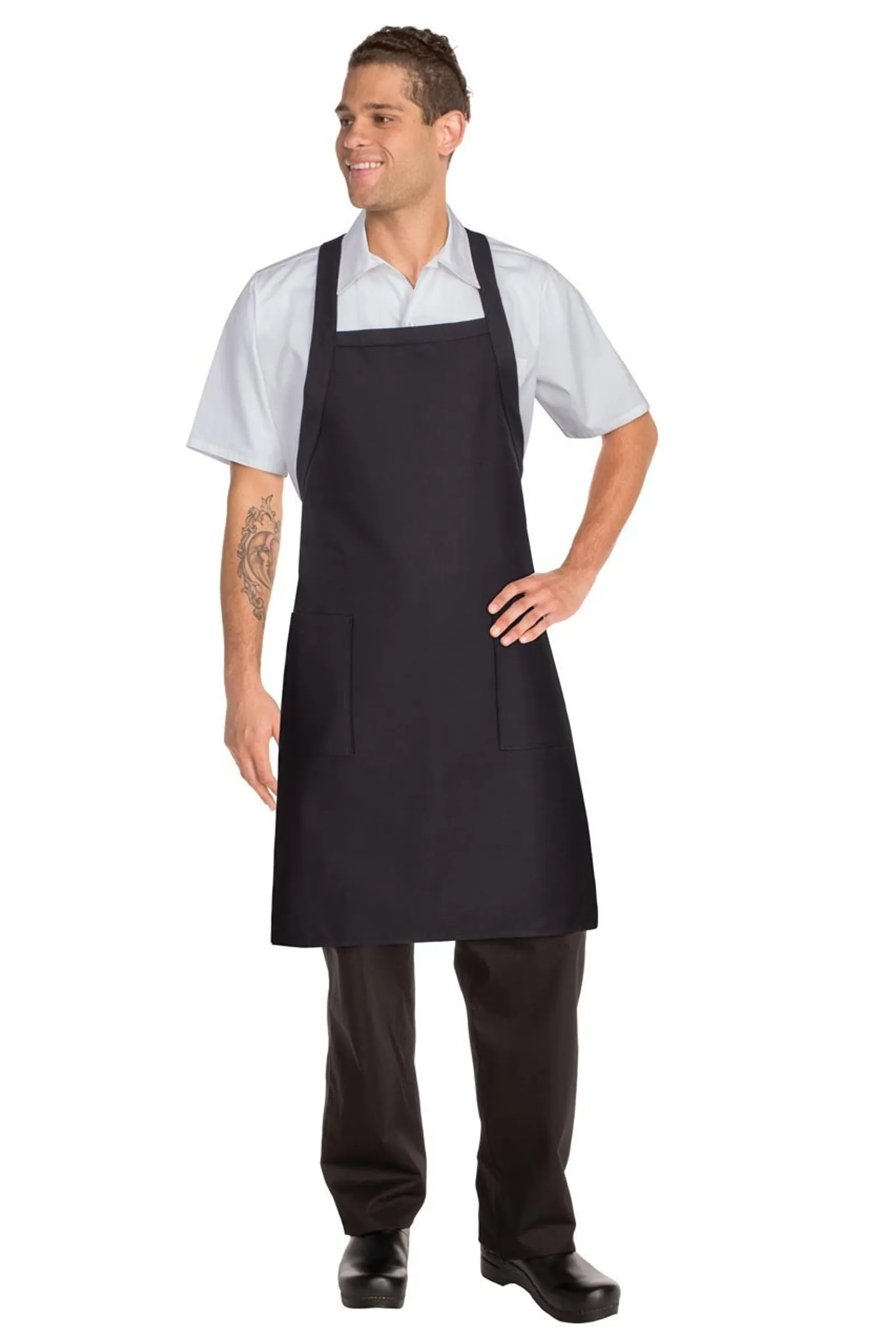 Chef Works F35-BLK Cross Over Black Bib Apron