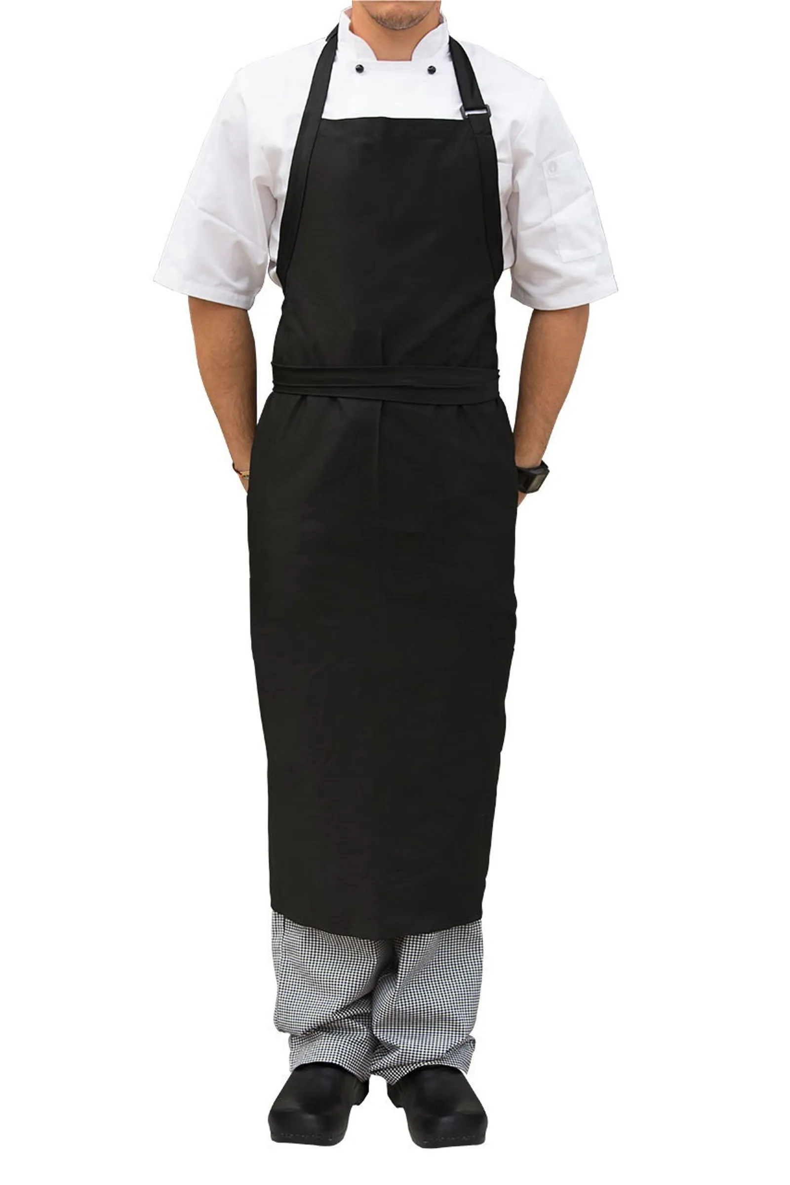 Chef Works A111-BLK Large Black Bib Apron