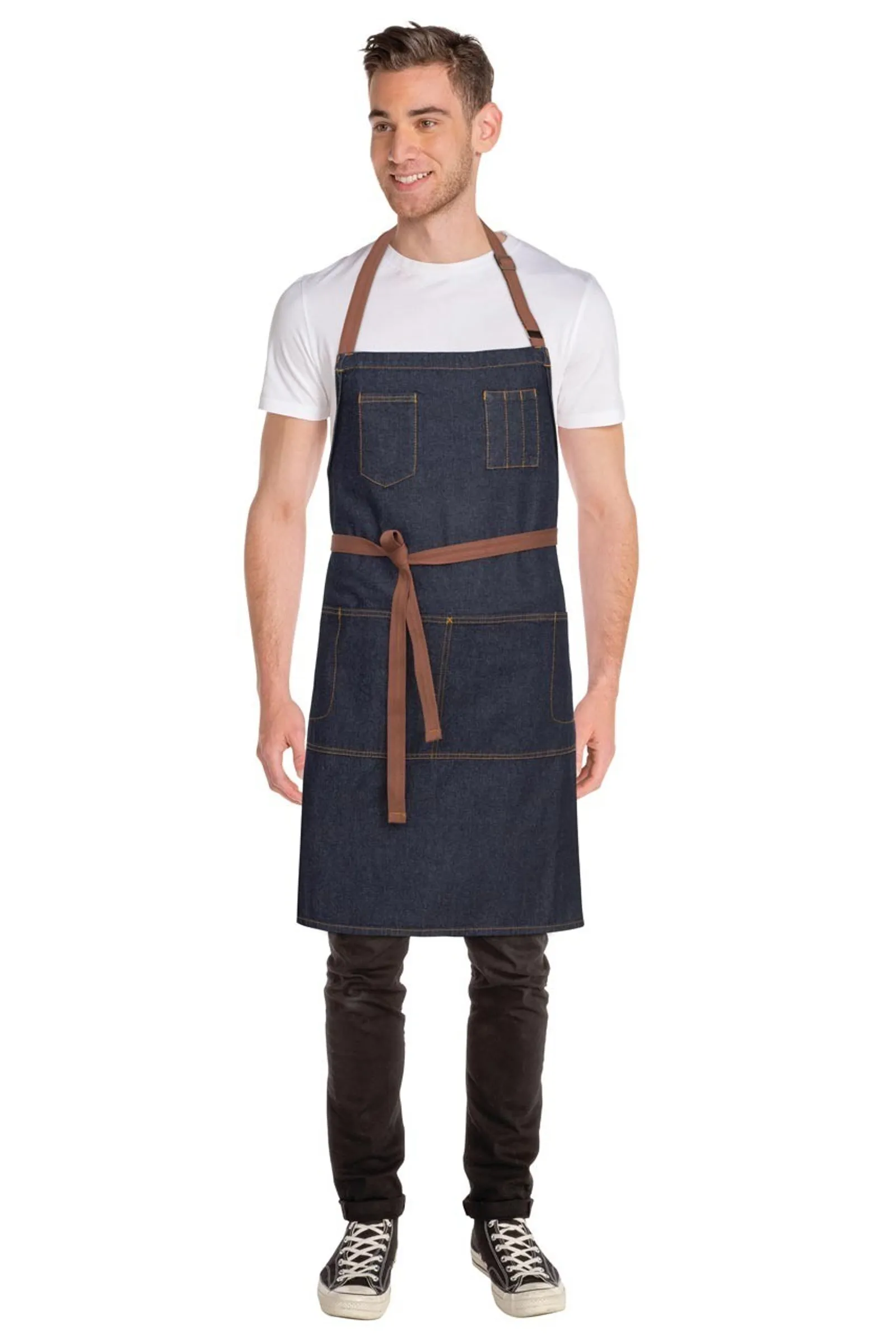 Chef Works AB035-IBL Memphis Indigo Blue Bib Apron
