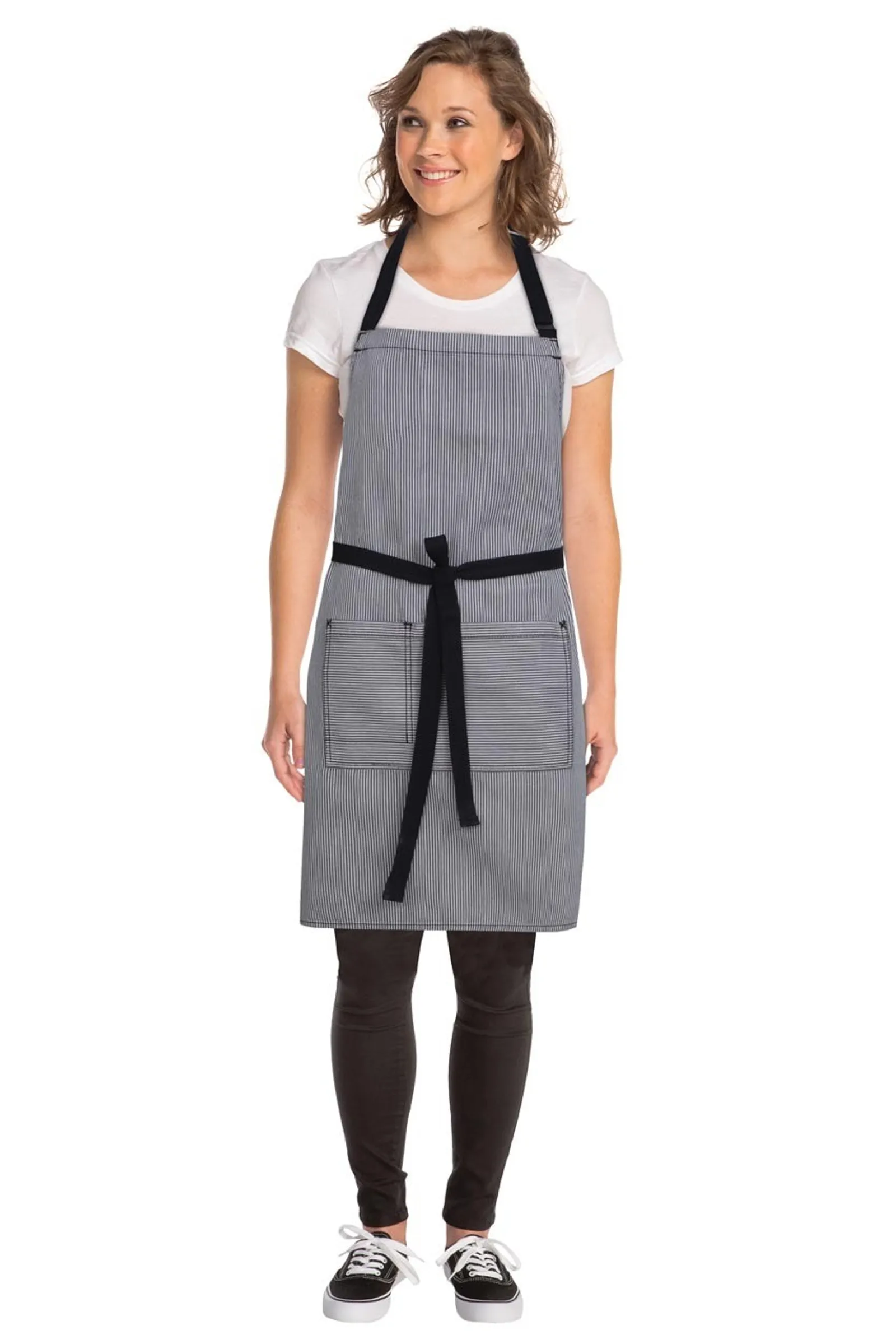 Chef Works AB037-BLK Portland Black Denim Bib Apron