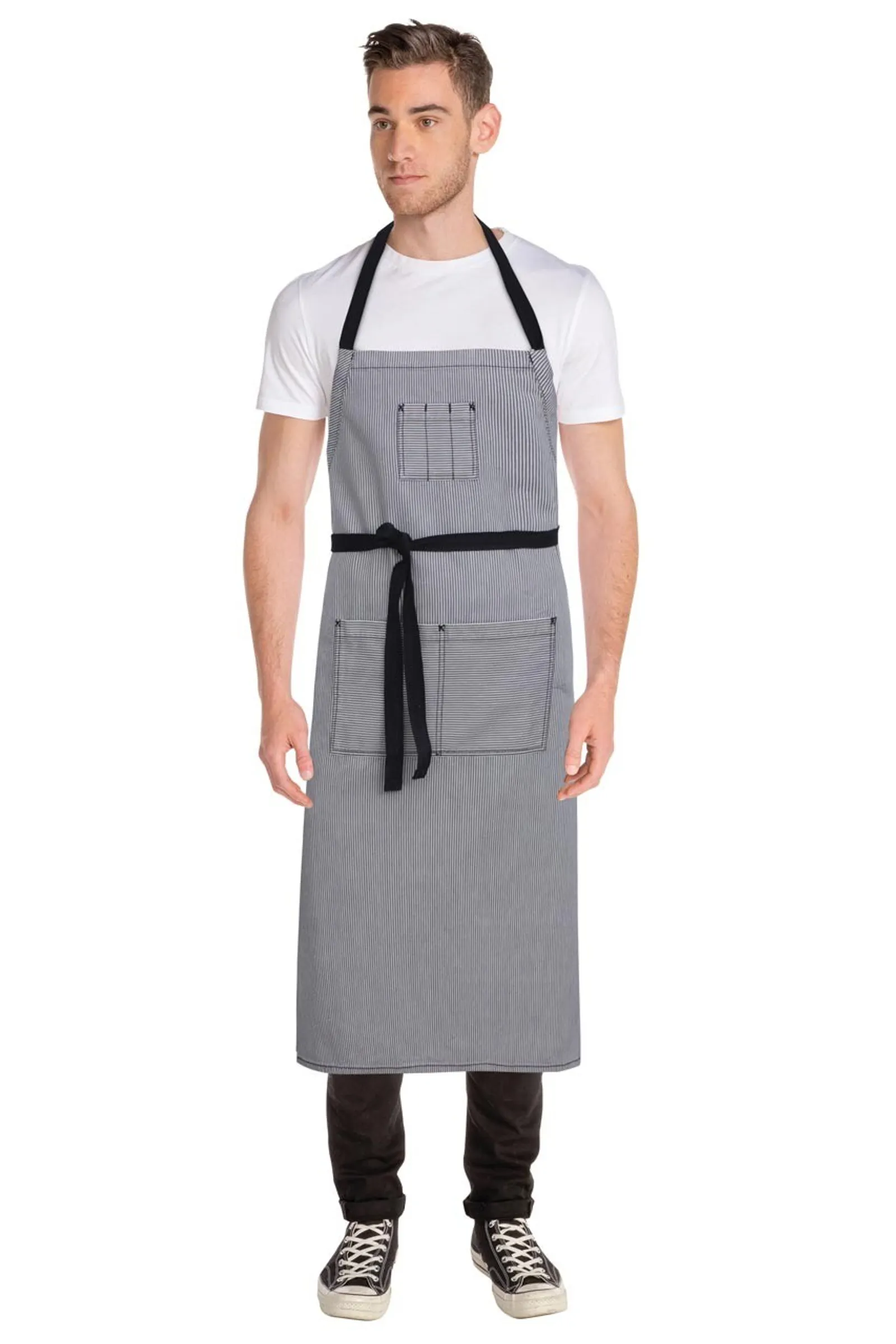 Chef Works AB038-BLK Portland Black Denim Adjustable Bib Apron