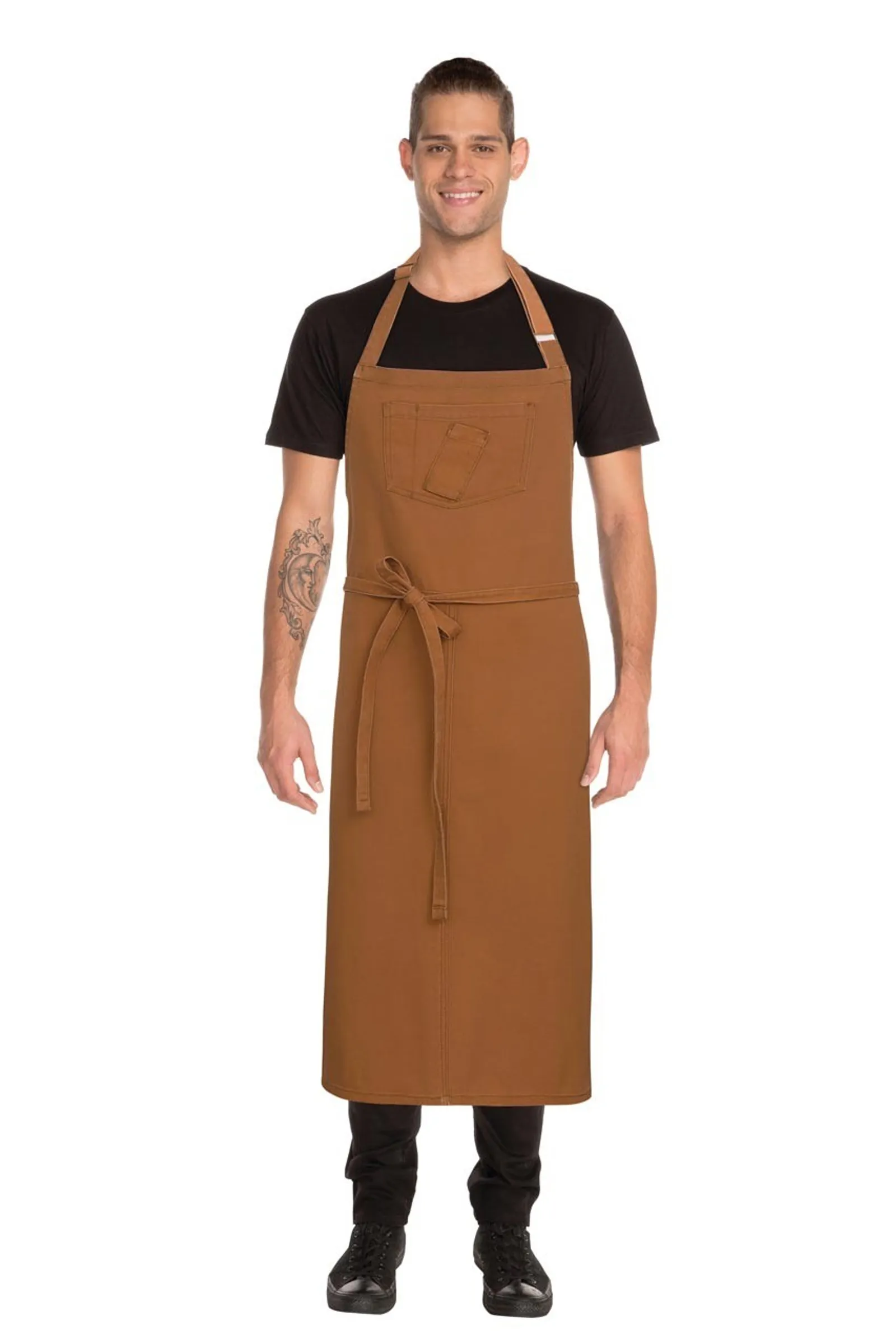 Chef Works ABCKV003-NTM Rockford Nutmeg Large Bib Apron