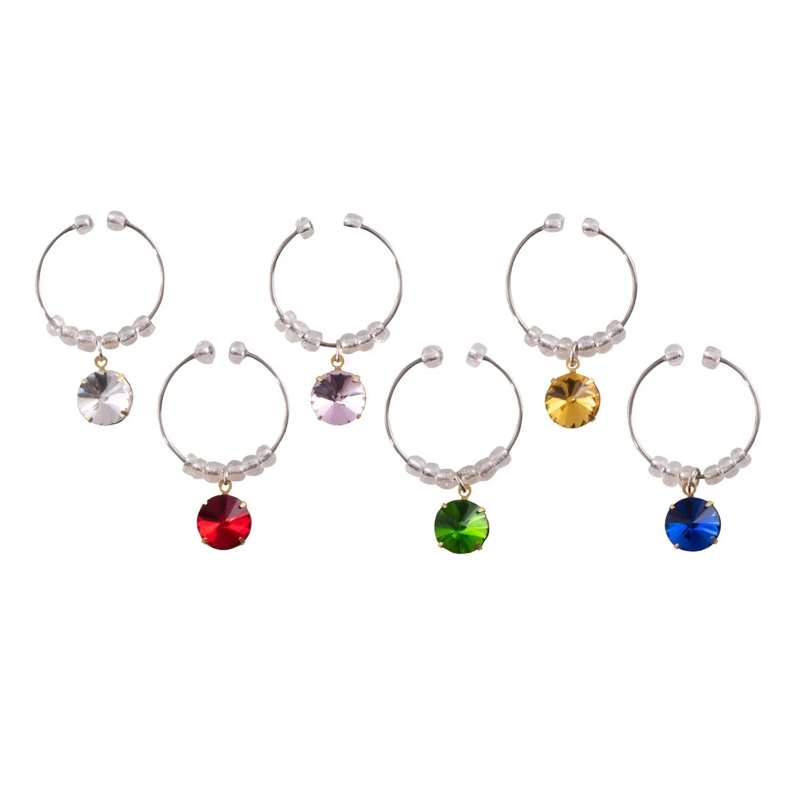 Avanti 15120 - Wine Charms, Set of 6 - Gem Stones