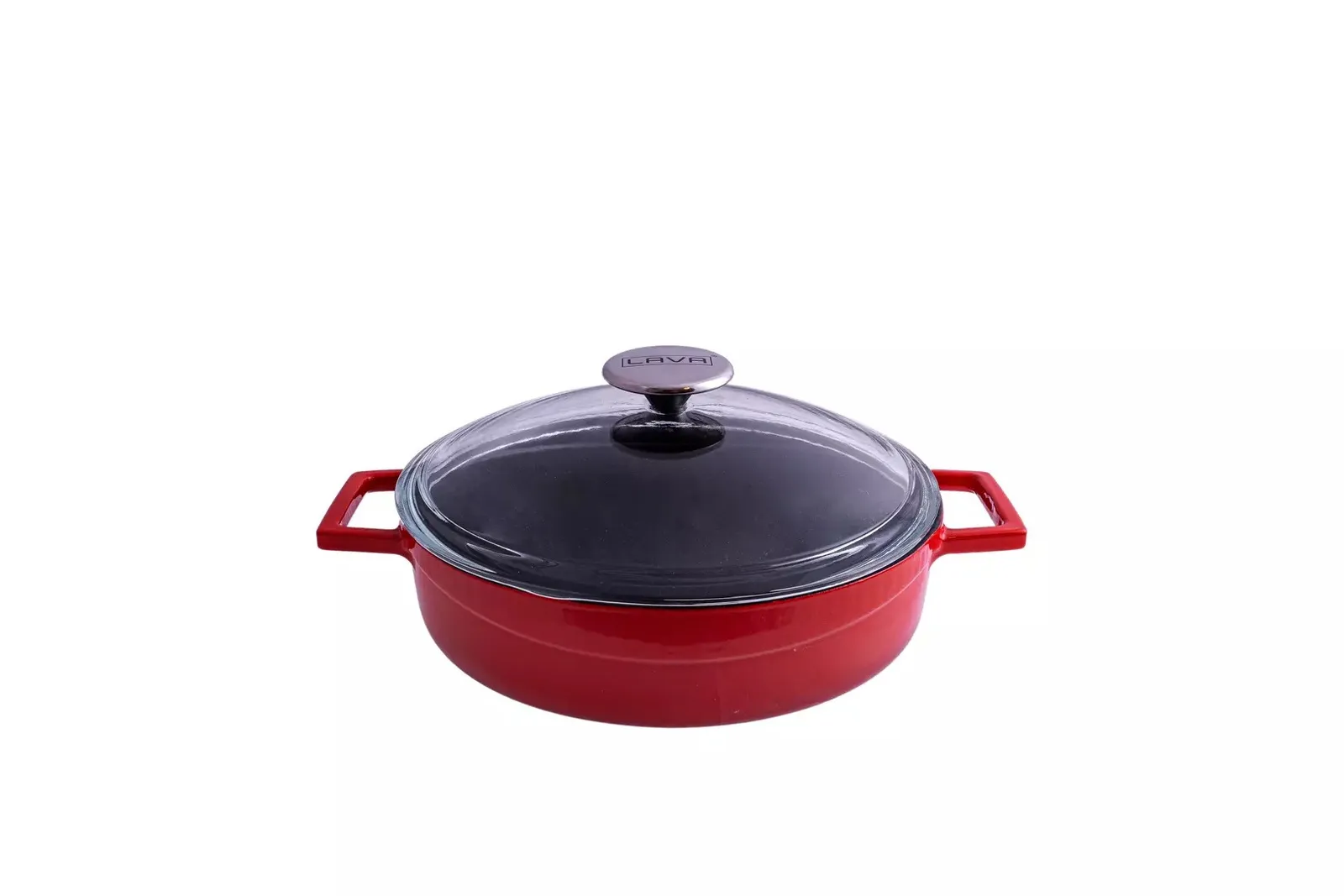 Lava 799410-R - Casserole-Round, Low, Glass Lid 2.4lt - Red