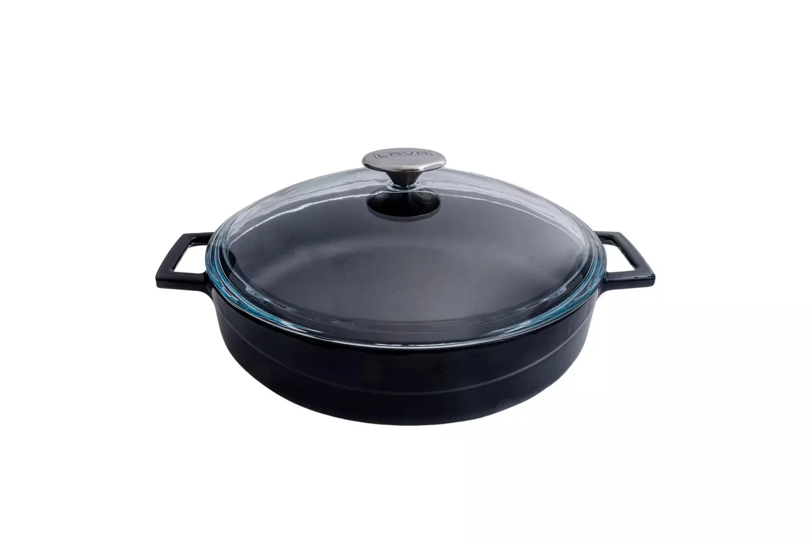 Lava 799411-BK - Casserole-Round, Low, Glass Lid 3.4lt - Black