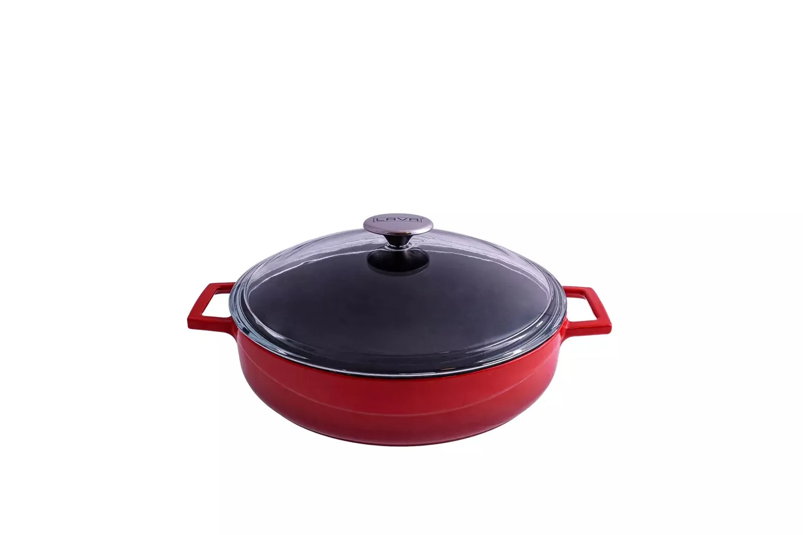 Lava 799411-R - Casserole-Round, Low, Glass Lid 3.4lt - Red