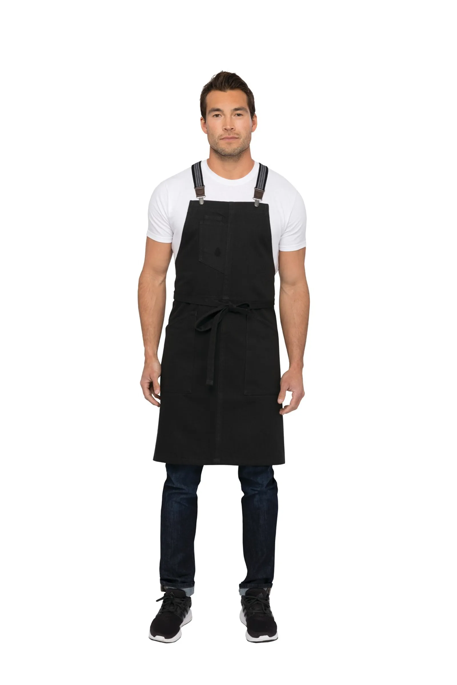 Chef Works ABS01-JBK Berkeley Jet Black Bib Apron