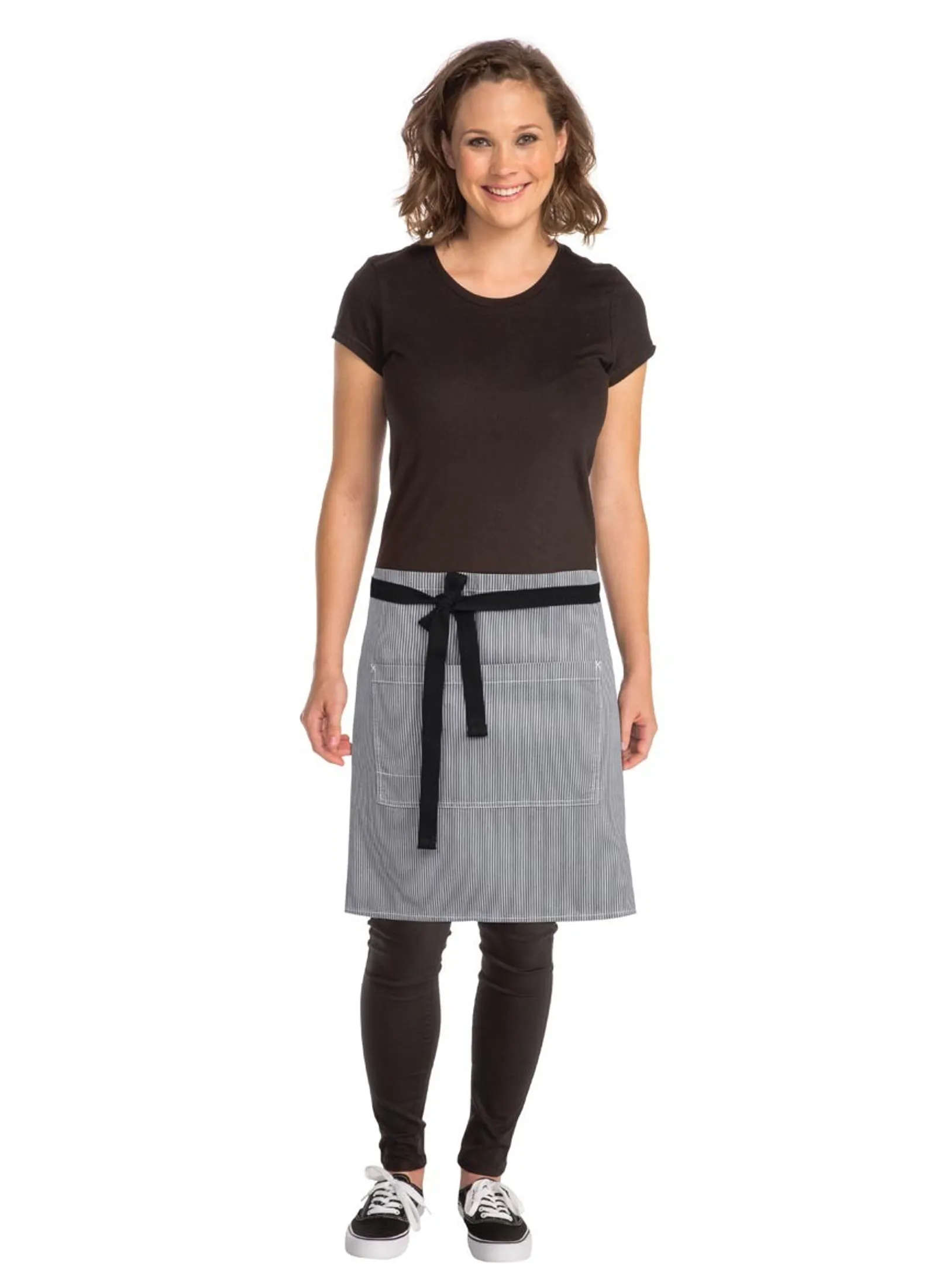 Chef Works AHWPT002-BLK Portland Black Half Apron