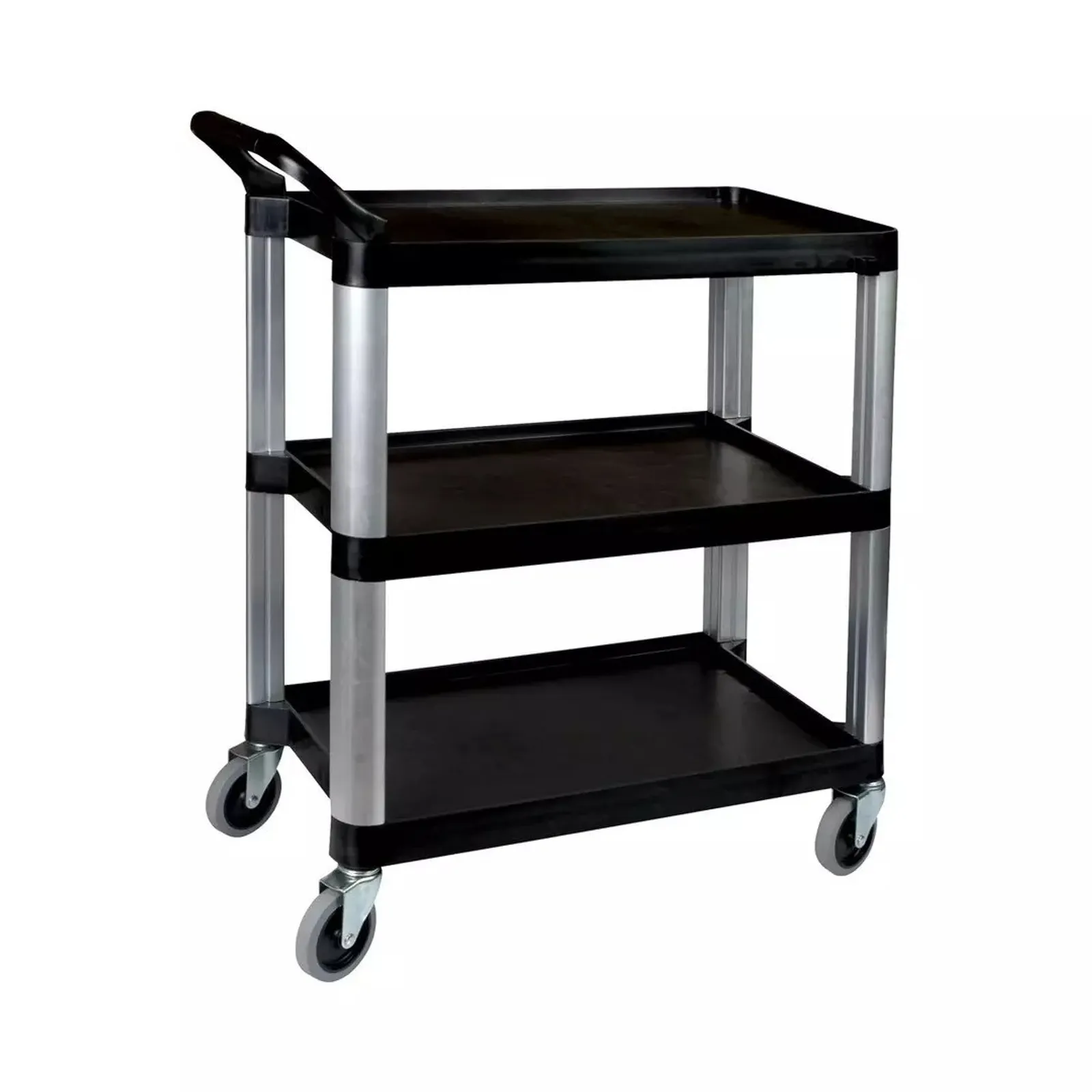 Caterrax TR-105 - Black Plastic Utility Trolley, 3 Shelf