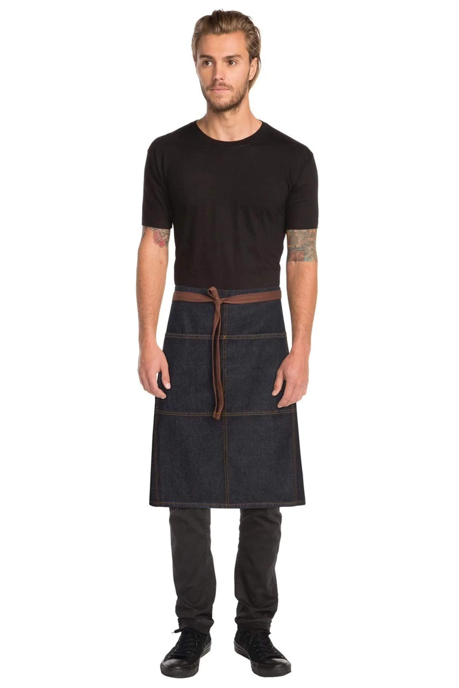 Chef Works AW049-BLK Memphis Black 3/4 Denim Apron