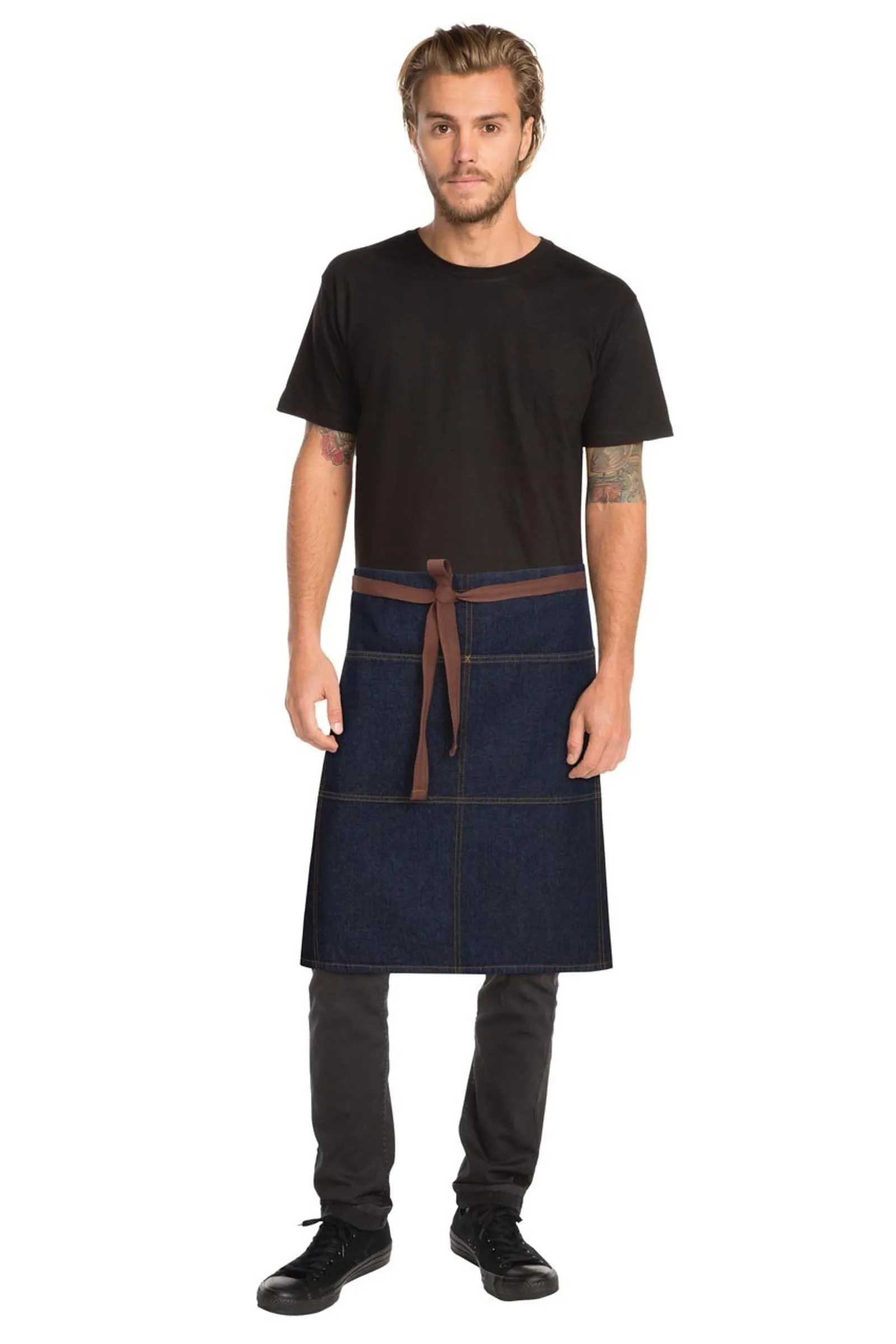 Chef Works AW049-IBL Memphis Indigo Blue 3/4 Denim Apron