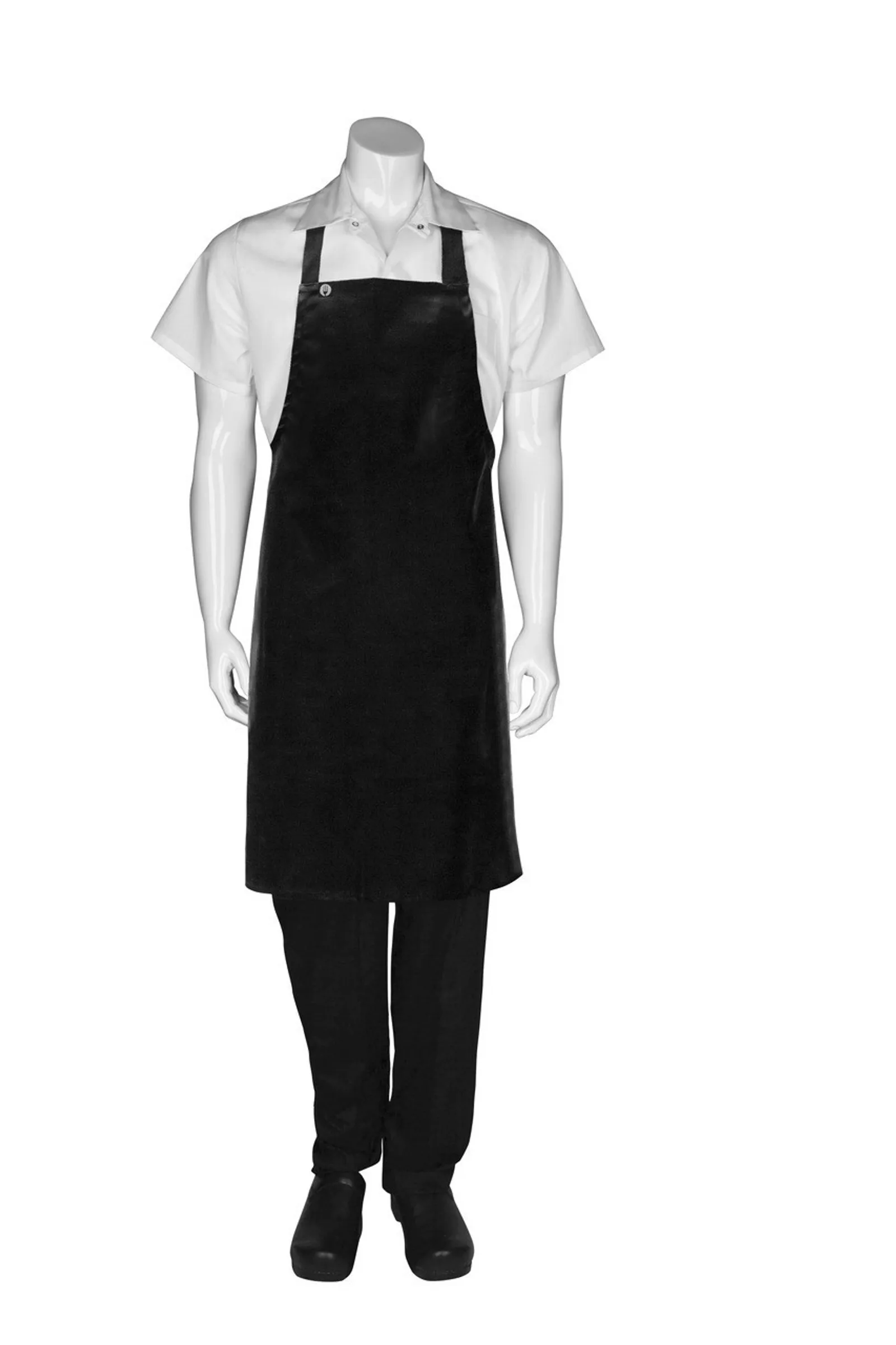 Chef Works CWPVS-BLK Black Short PVC Bib Apron