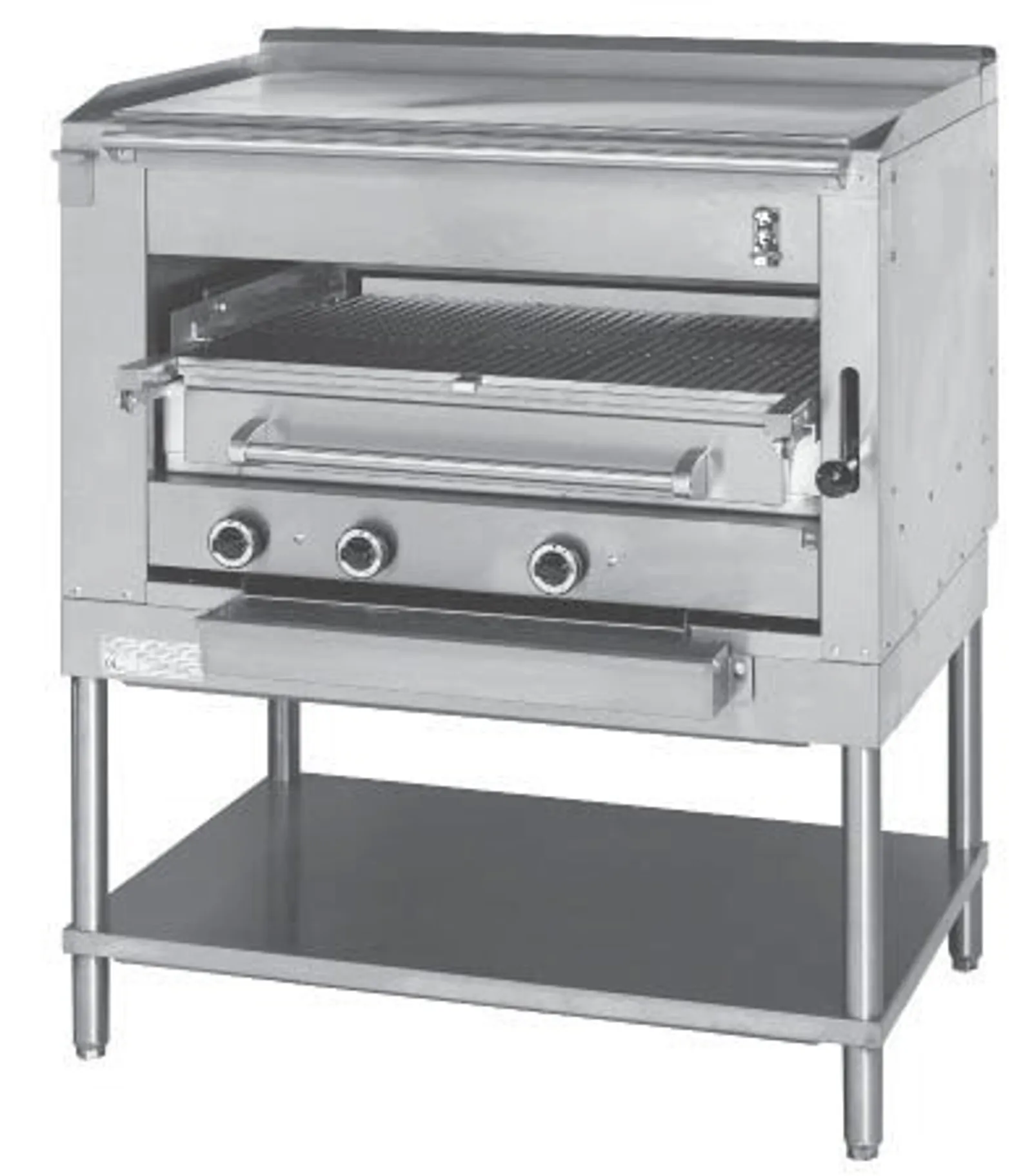 Montague EC36SHBPL - Legend Heavy Duty Gas Steakhouse Infrared Broiler with Plancha Top