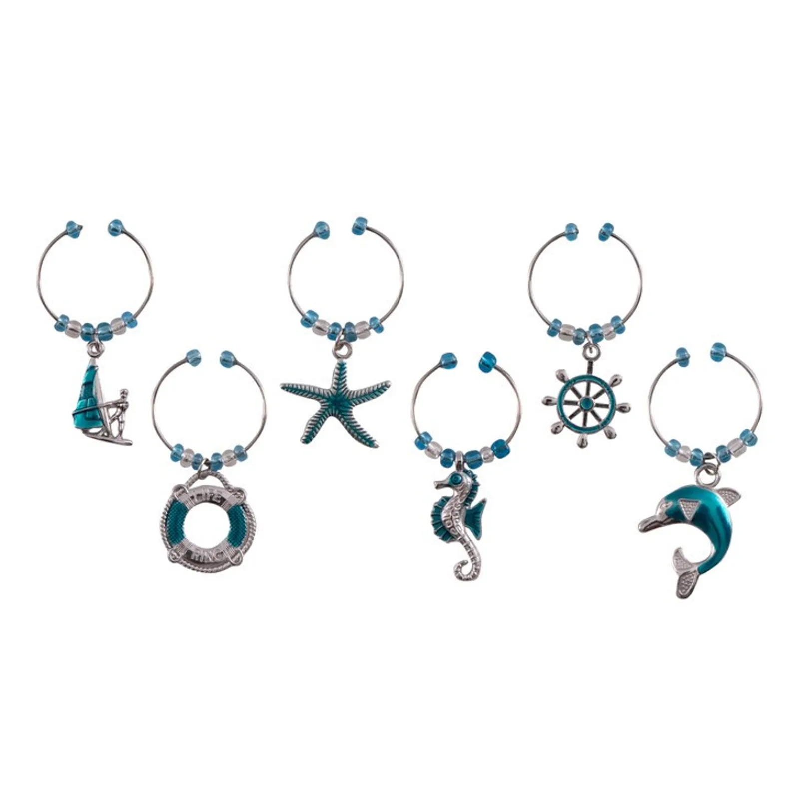 Avanti 15249 - Wine Charms, Set of 6 - Nautical