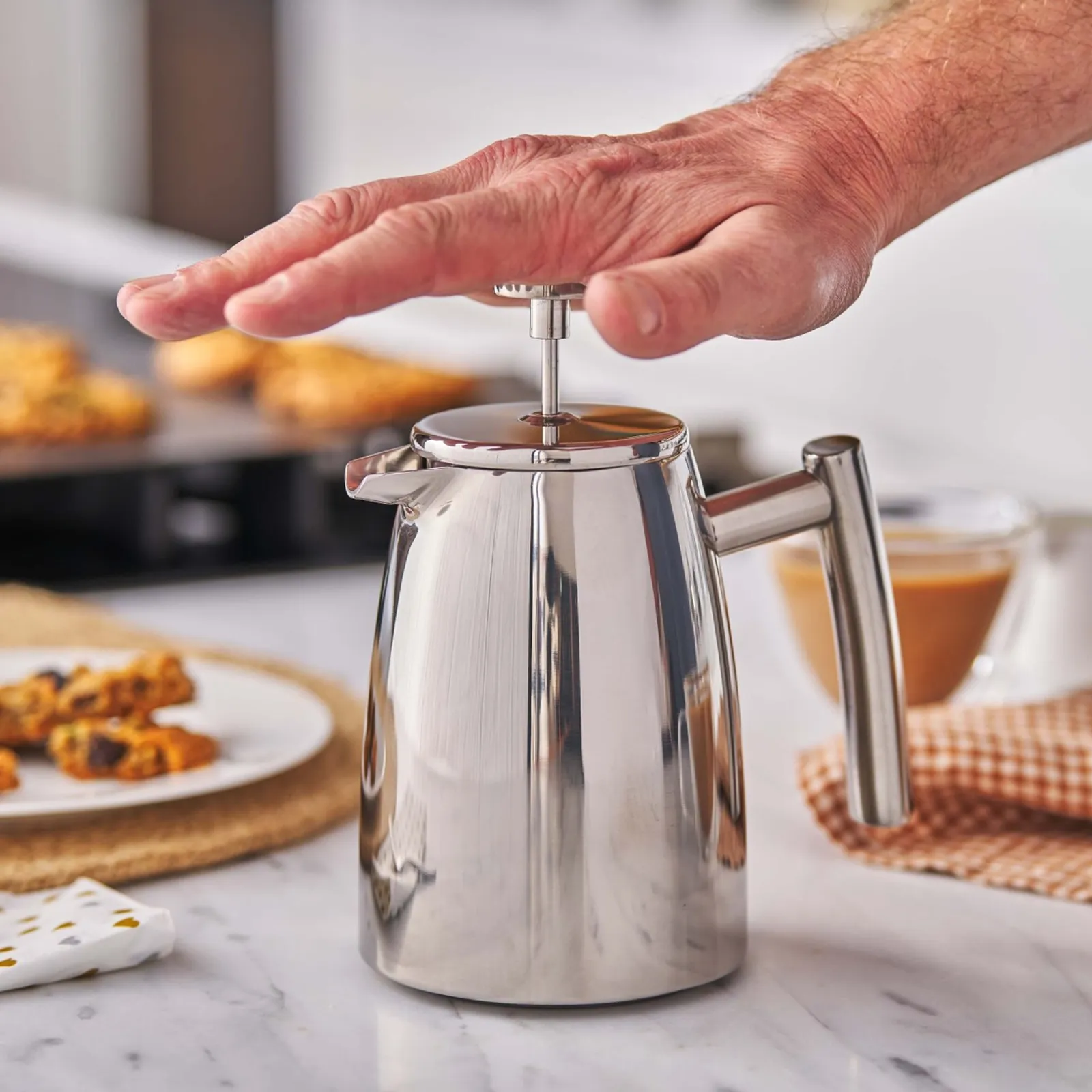 Avanti 15783- Modena Twin Wall Coffee Plunger - 350ml / 3 Cup - Stainless Steel